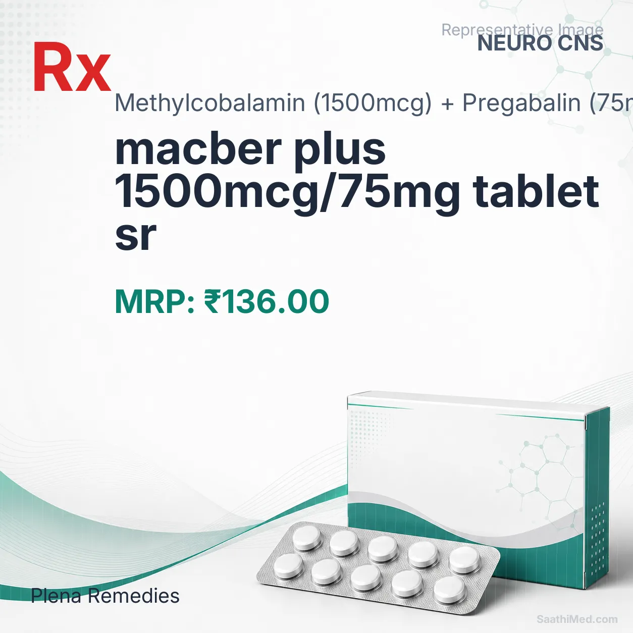 macber plus 1500mcg/75mg tablet sr Allopathy (Methylcobalamin (1500mcg)) - Uses in Hindi, Side Effects, Substitutes & Price in India