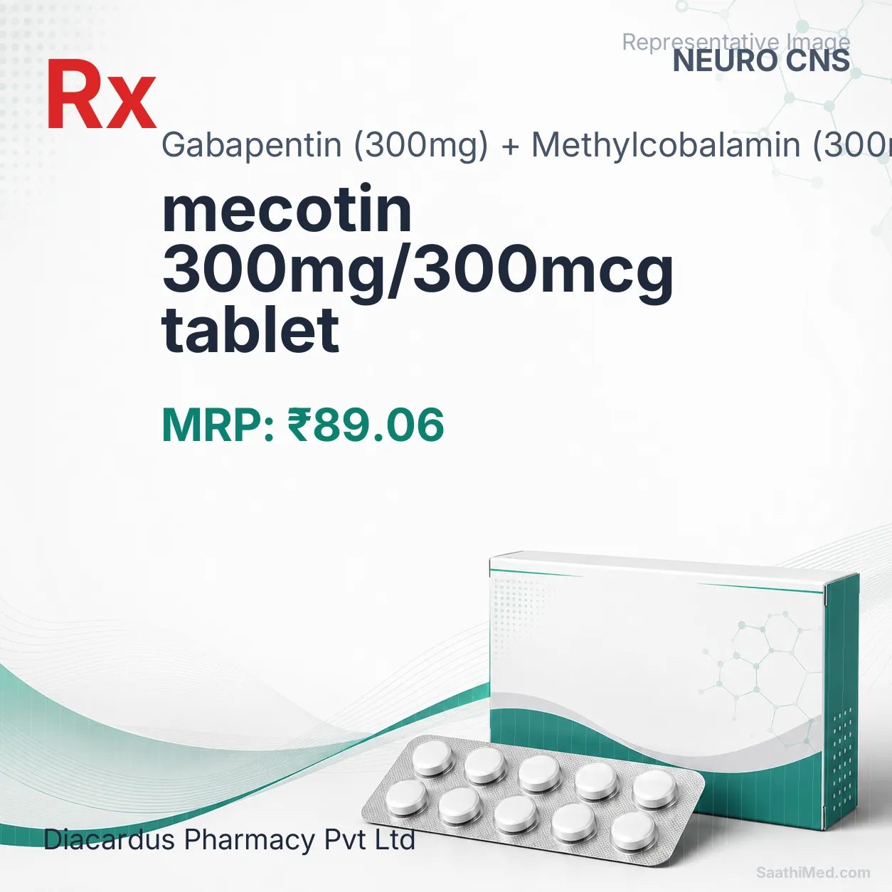 mecotin 300mg/300mcg tablet Allopathy (Gabapentin (300mg)) - Uses in Hindi, Side Effects, Substitutes & Price in India