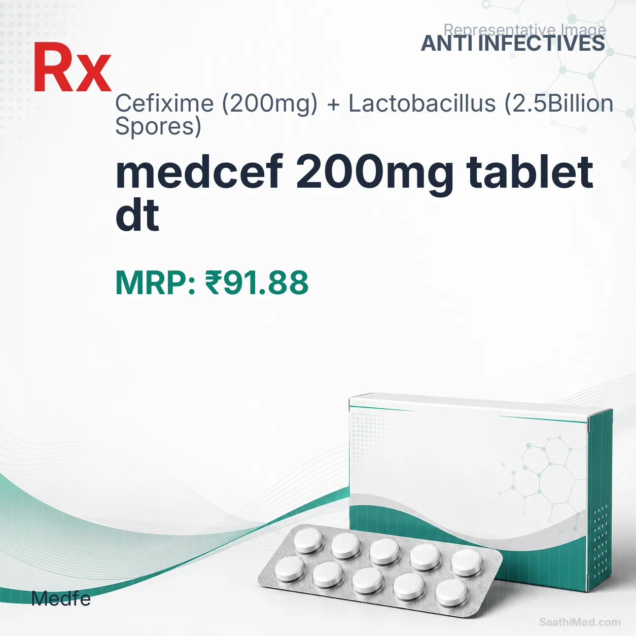 medcef 200mg tablet dt Allopathy (Cefixime (200mg)) - Uses in Hindi, Side Effects, Substitutes & Price in India