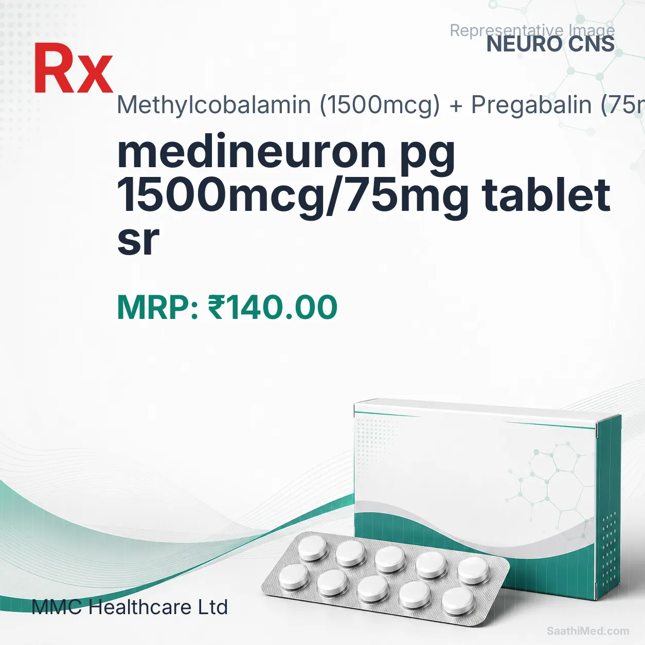 medineuron pg 1500mcg/75mg tablet sr Allopathy (Methylcobalamin (1500mcg)) - Uses in Hindi, Side Effects, Substitutes & Price in India