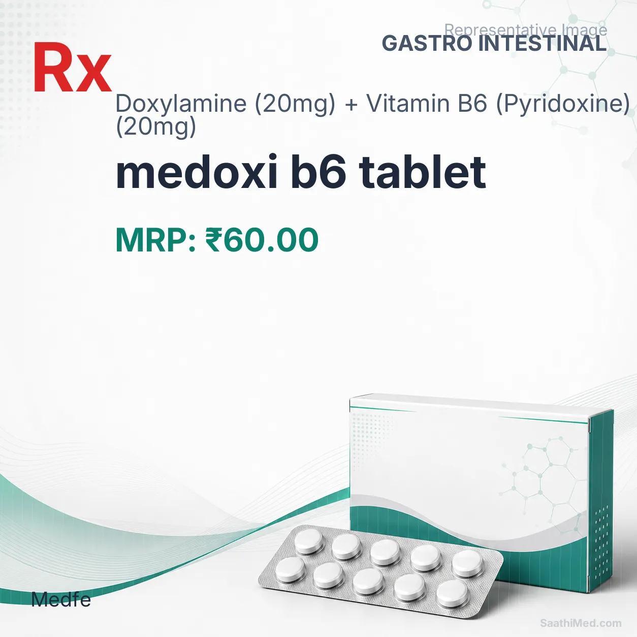 medoxi b6 tablet Allopathy (Doxylamine (20mg)) - Uses in Hindi, Side Effects, Substitutes & Price in India