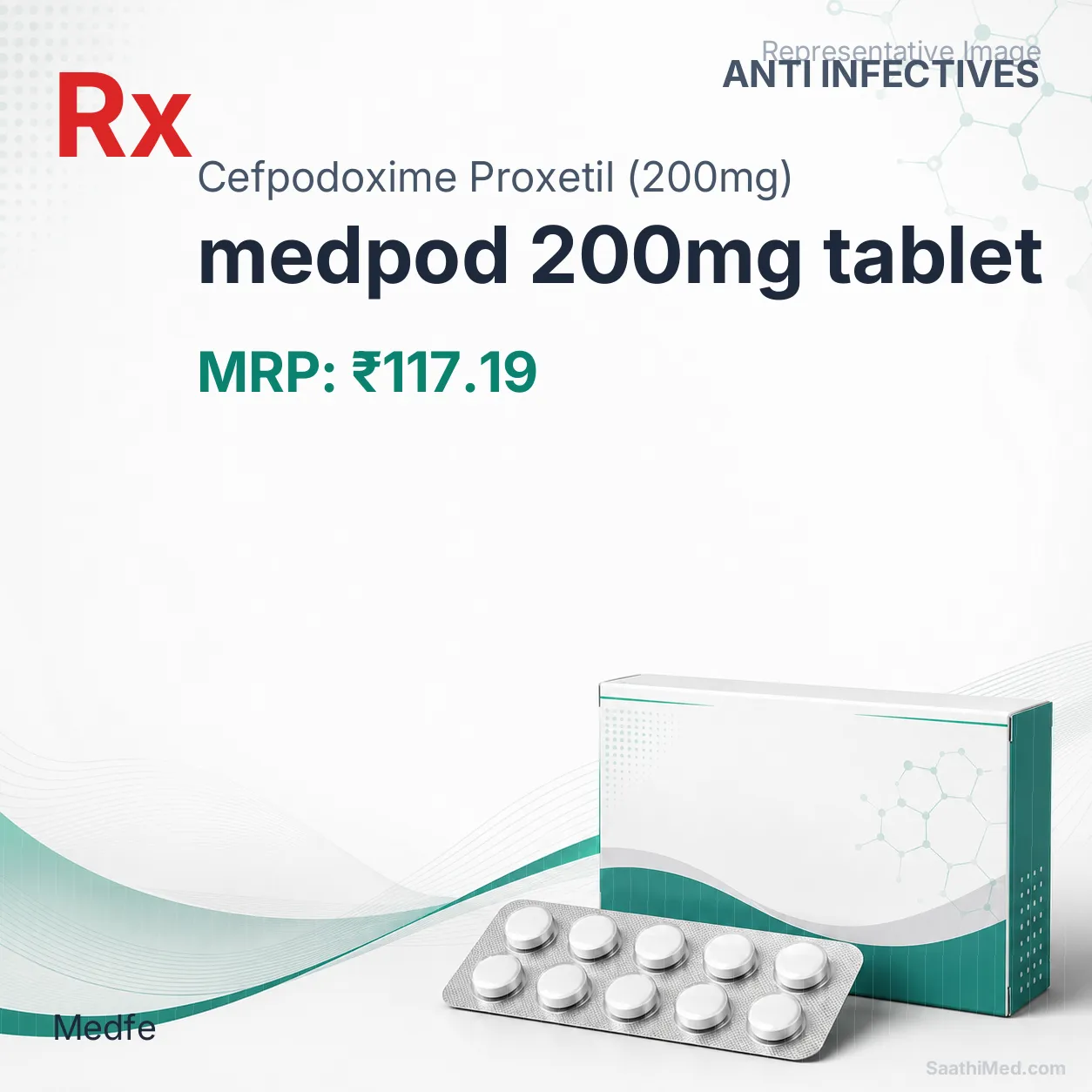 medpod 200mg tablet Allopathy (Cefpodoxime Proxetil (200mg)) - Uses in Hindi, Side Effects, Substitutes & Price in India