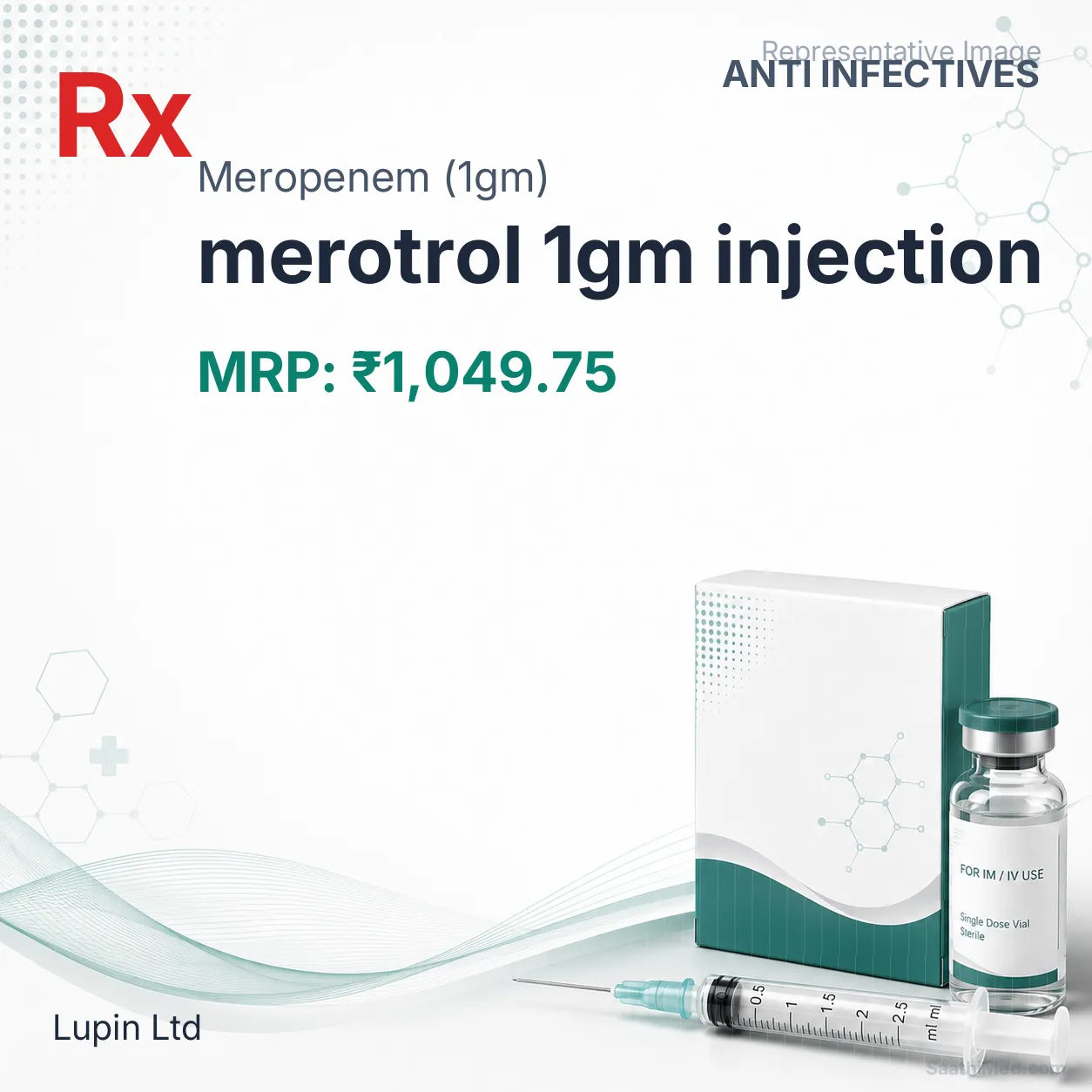merotrol 1gm injection Allopathy (Meropenem (1gm)) - Uses in Hindi, Side Effects, Substitutes & Price in India