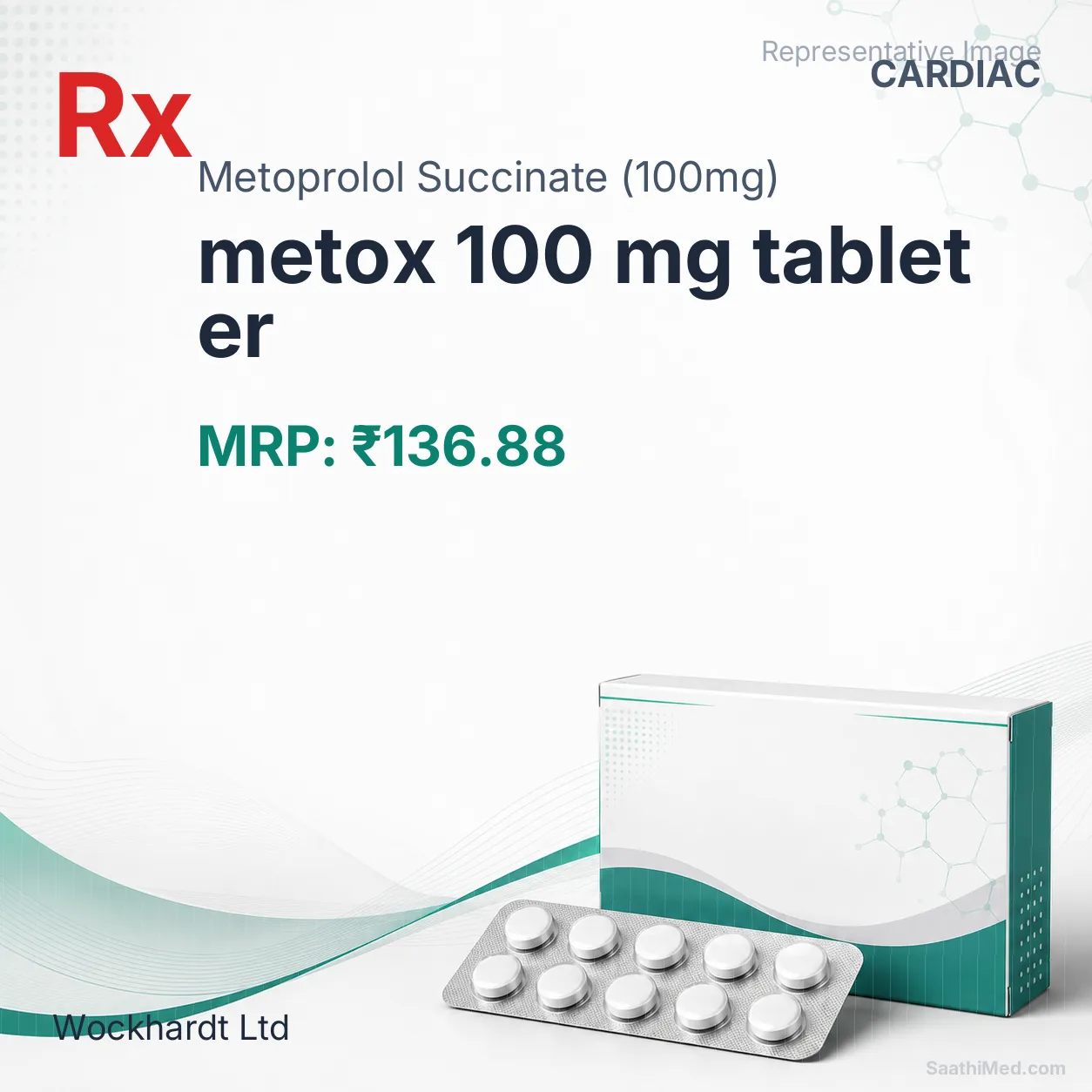 metox 100 mg tablet er Allopathy (Metoprolol Succinate (100mg)) - Uses in Hindi, Side Effects, Substitutes & Price in India