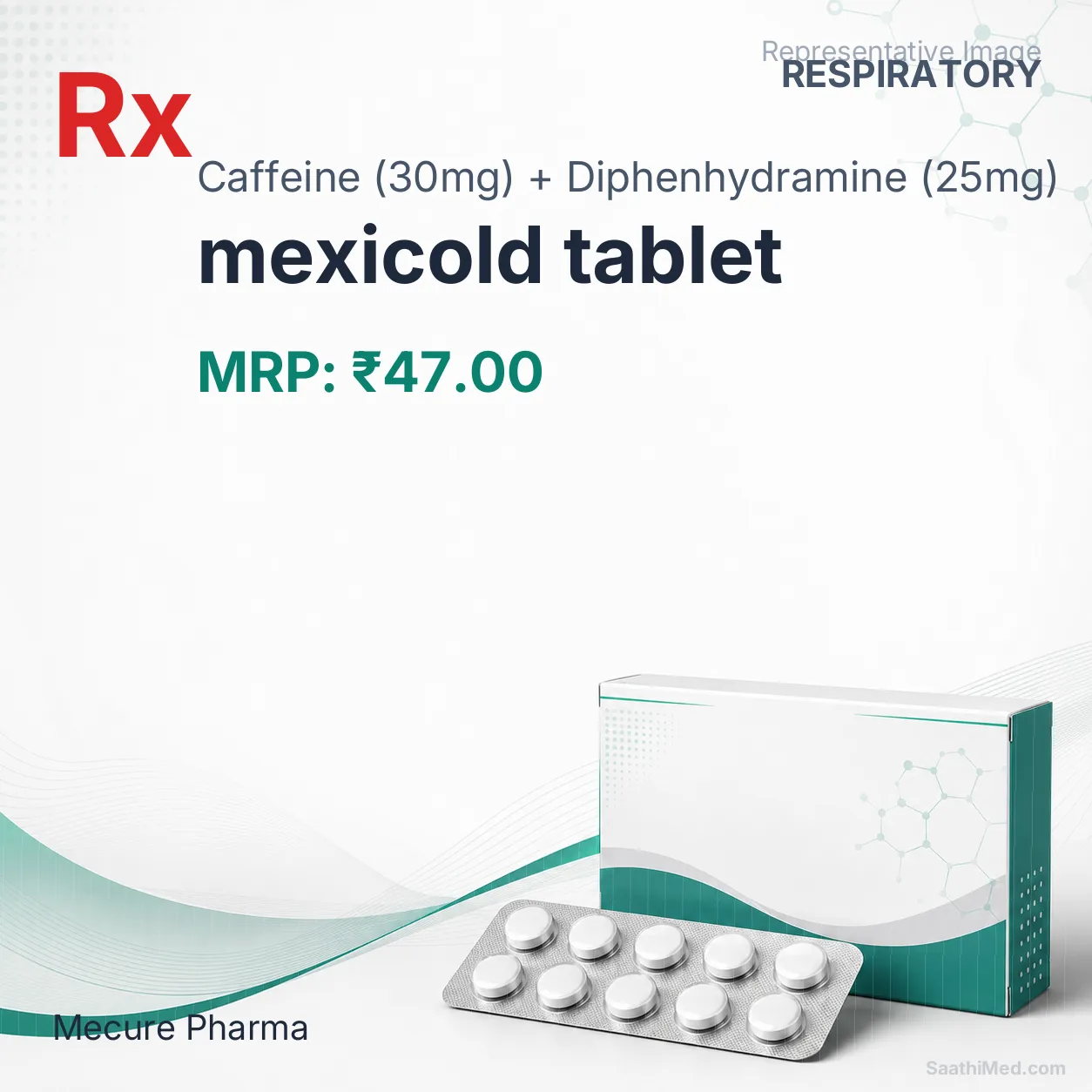 mexicold tablet Allopathy (Caffeine (30mg)) - Uses in Hindi, Side Effects, Substitutes & Price in India