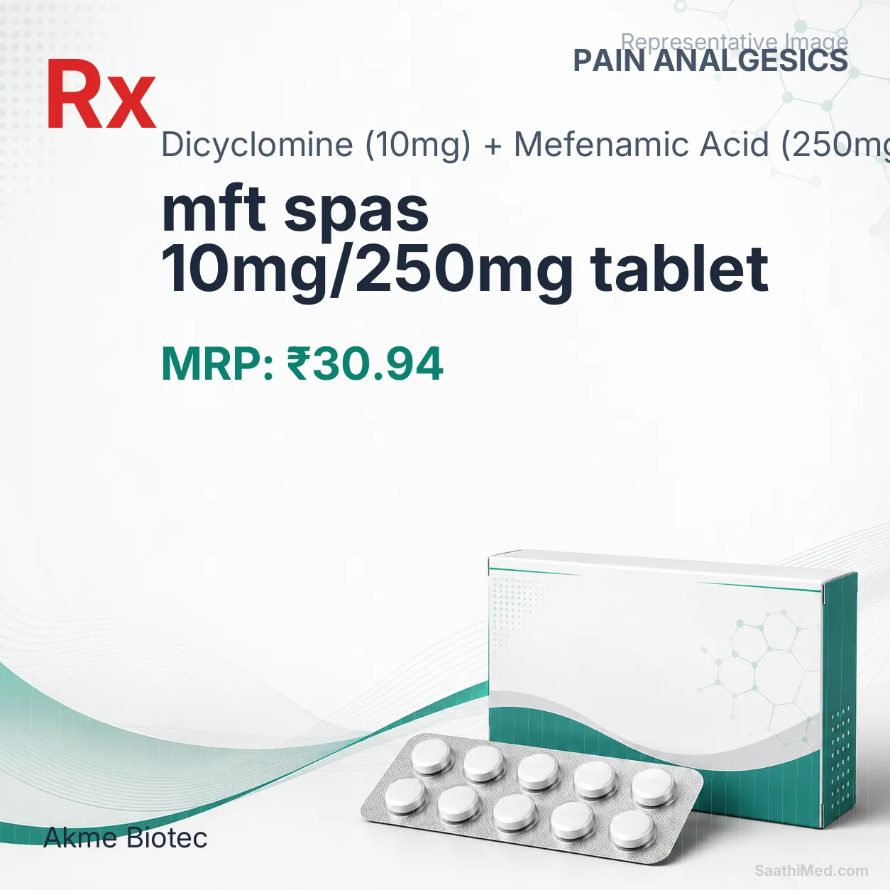 mft spas 10mg/250mg tablet Allopathy (Dicyclomine (10mg)) - Uses in Hindi, Side Effects, Substitutes & Price in India