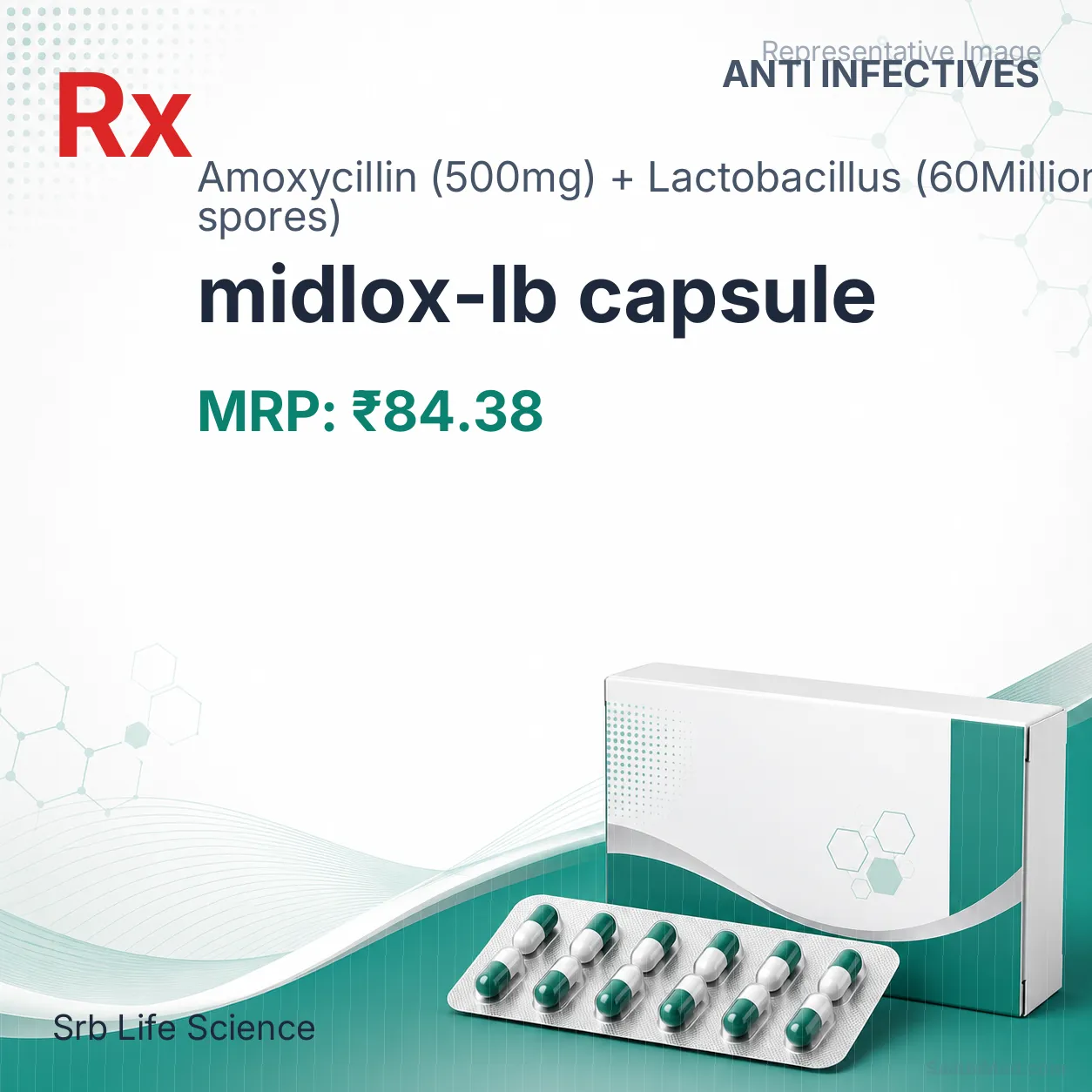 midlox-lb capsule Allopathy (Amoxycillin (500mg)) - Uses in Hindi, Side Effects, Substitutes & Price in India