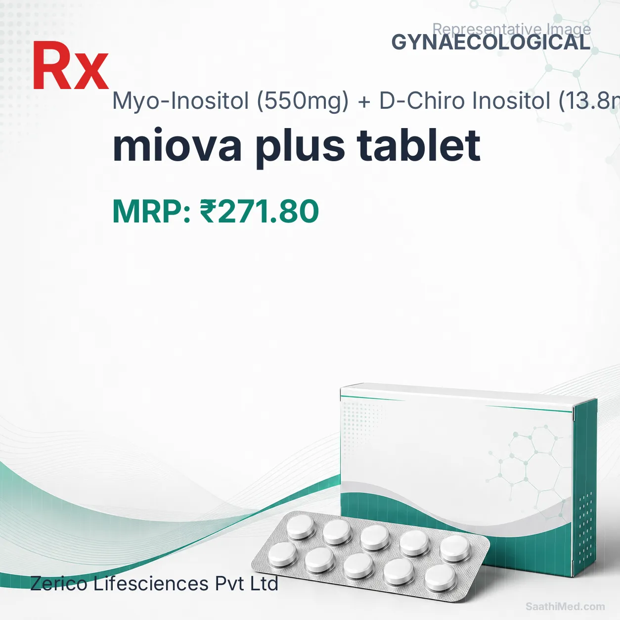 miova plus tablet Allopathy (Myo-Inositol (550mg)) - Uses in Hindi, Side Effects, Substitutes & Price in India