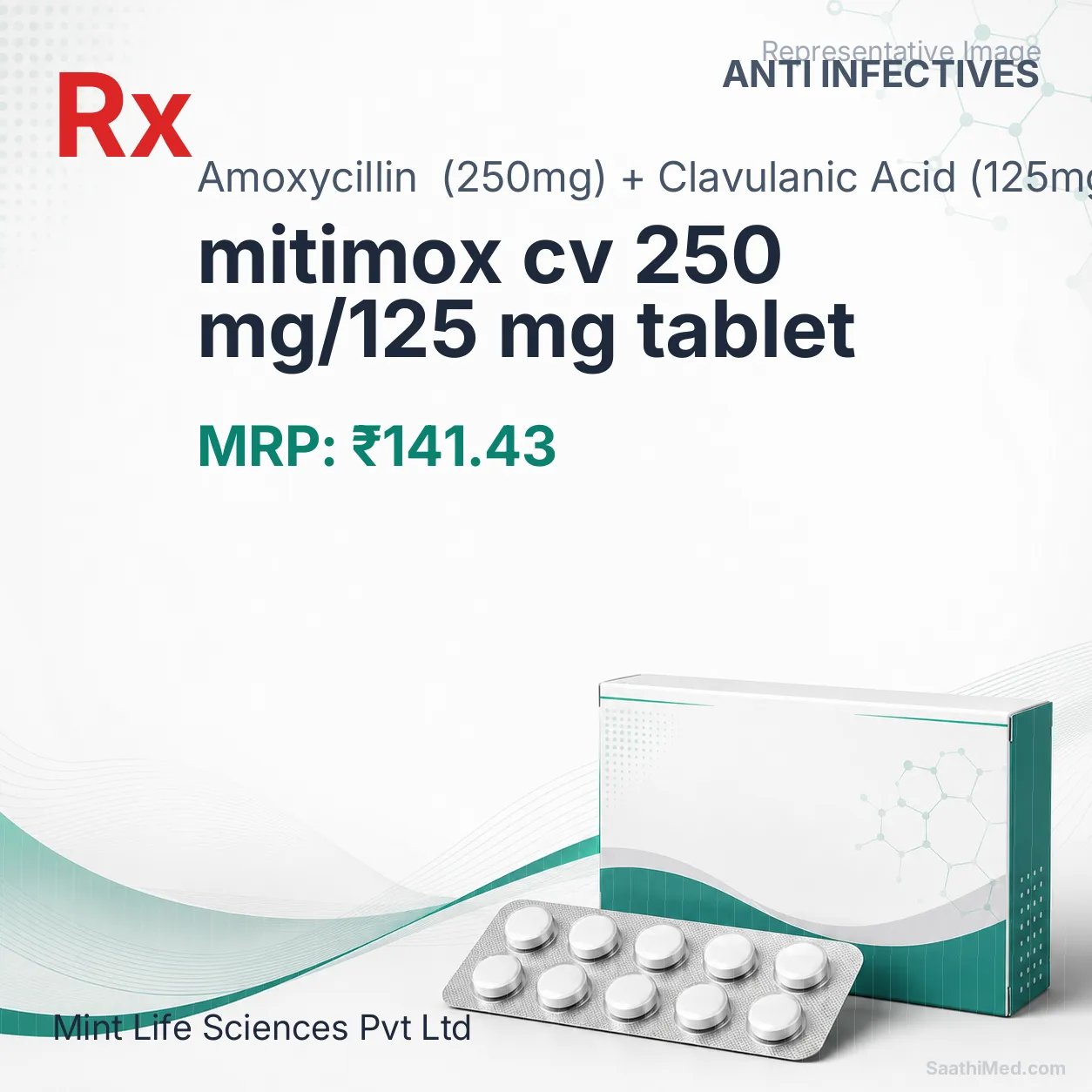 mitimox cv 250 mg/125 mg tablet Allopathy (Amoxycillin (250mg)) - Uses in Hindi, Side Effects, Substitutes & Price in India