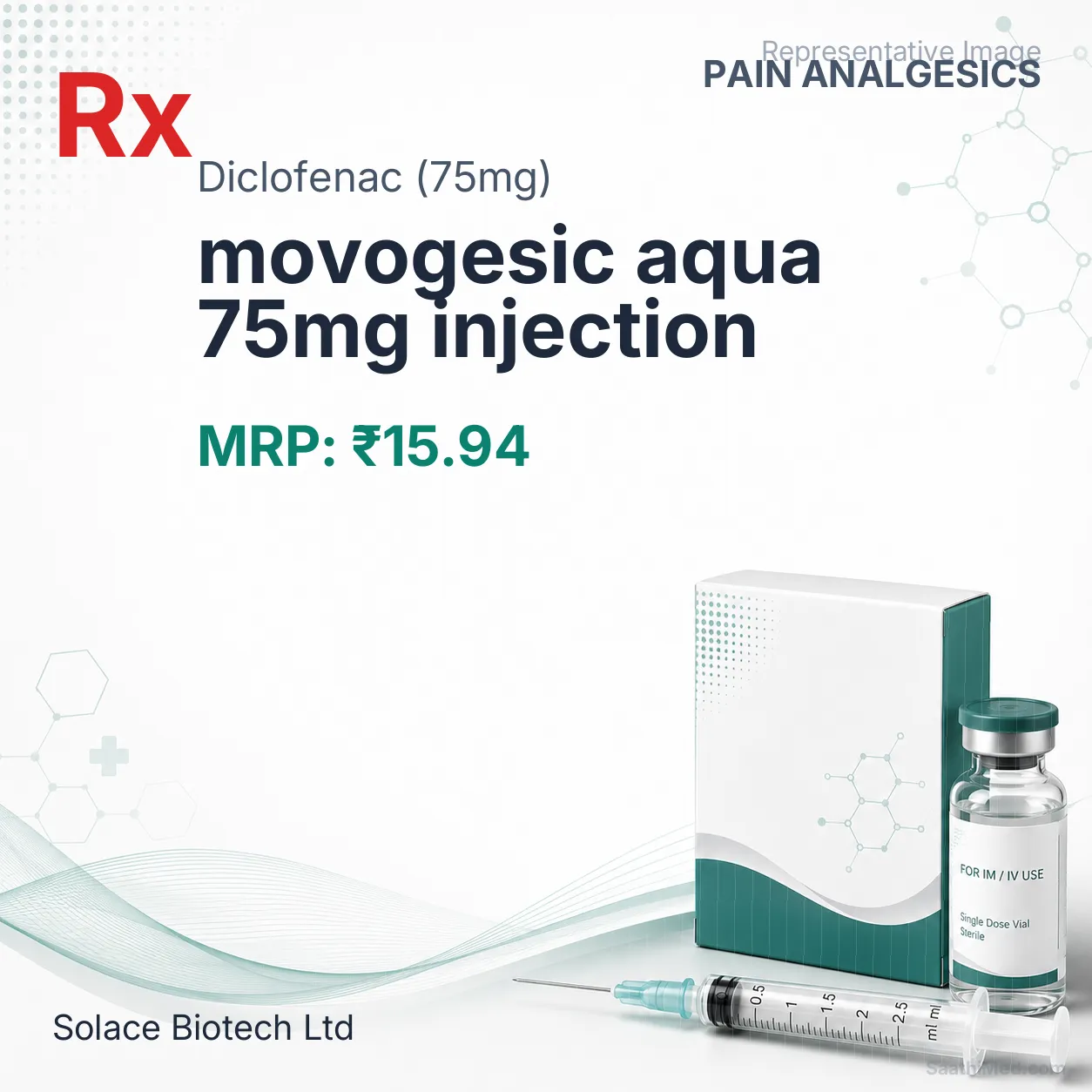 movogesic aqua 75mg injection Allopathy (Diclofenac (75mg)) - Uses in Hindi, Side Effects, Substitutes & Price in India