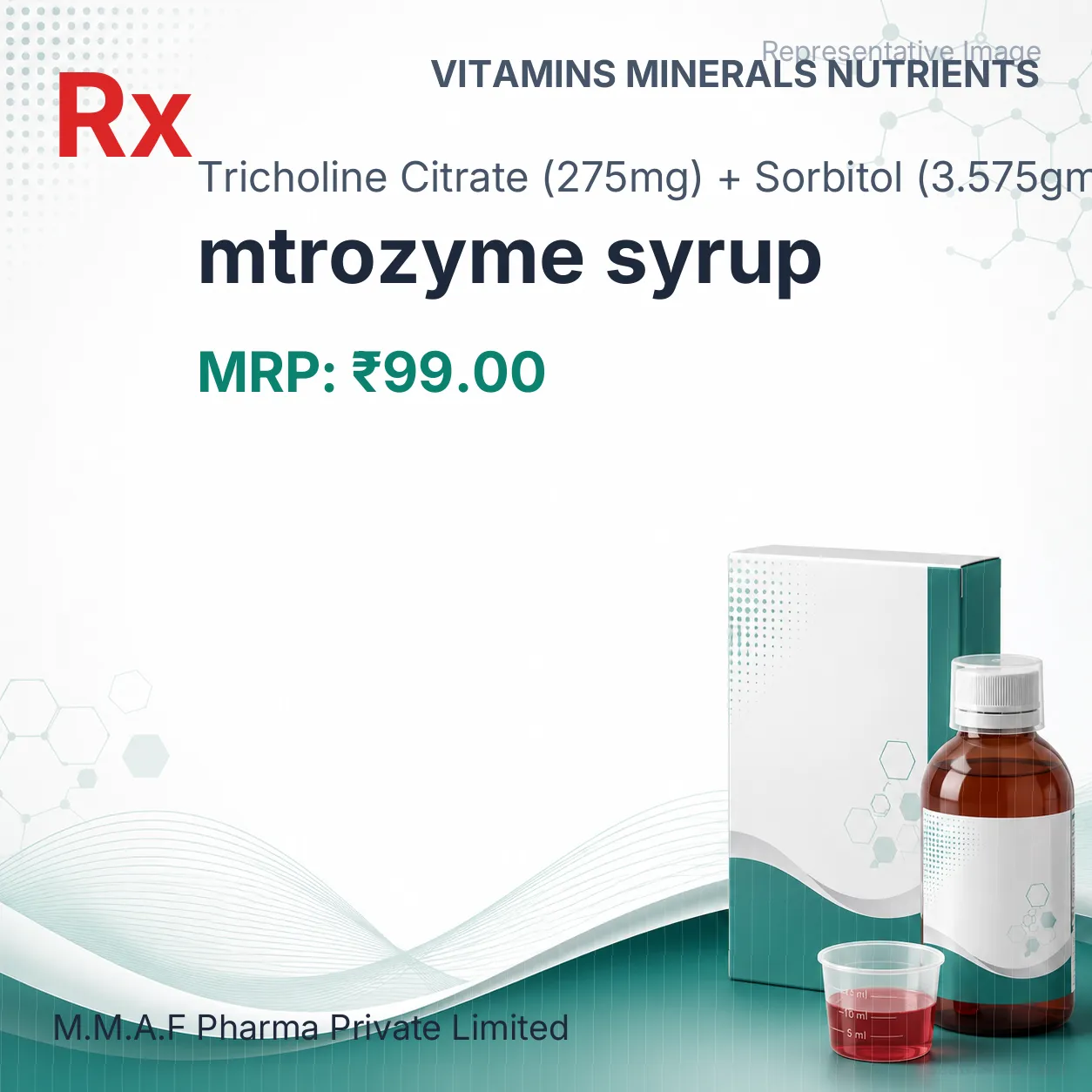 mtrozyme syrup Allopathy (Tricholine Citrate (275mg)) - Uses in Hindi, Side Effects, Substitutes & Price in India