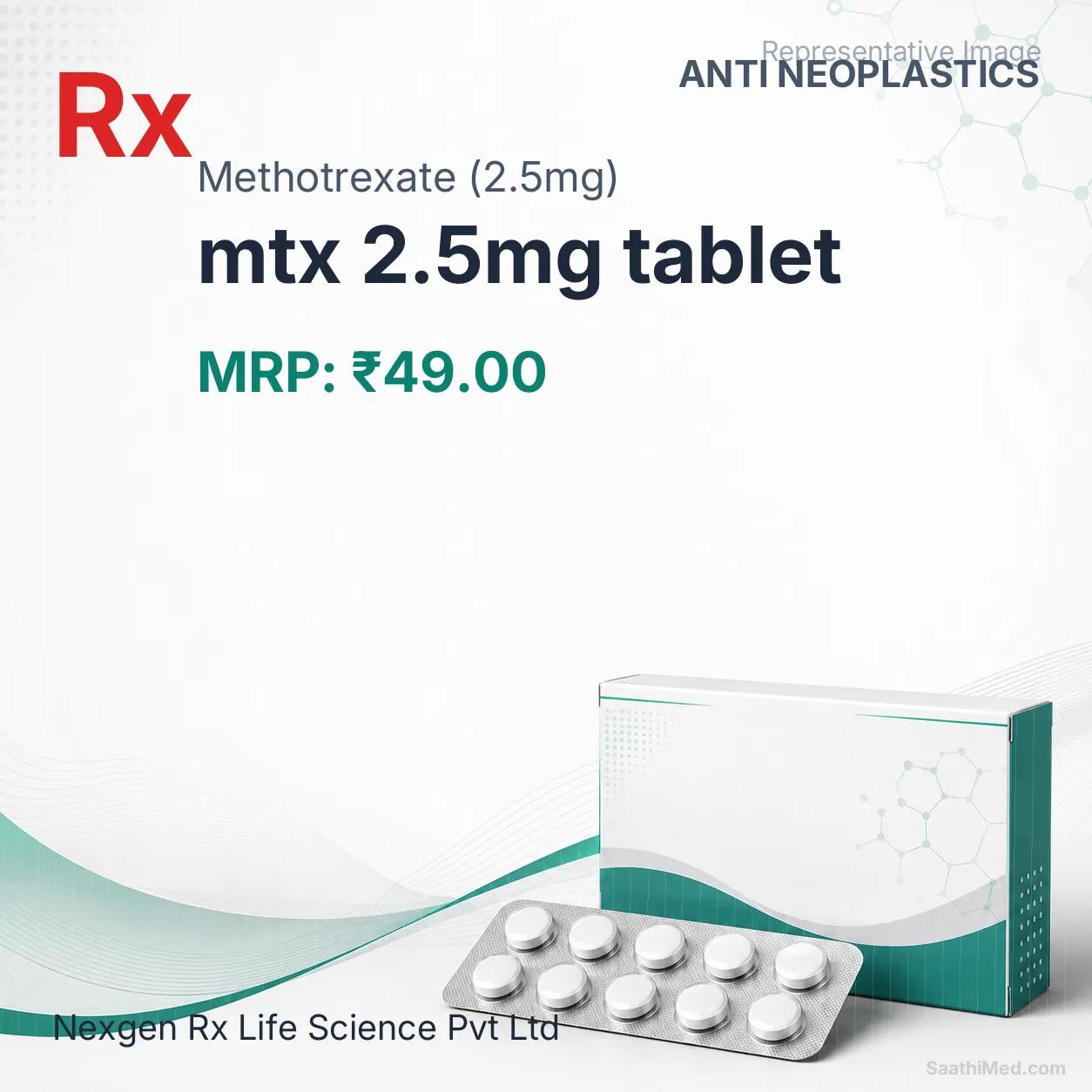 mtx 2.5mg tablet Allopathy (Methotrexate (2.5mg)) - Uses in Hindi, Side Effects, Substitutes & Price in India