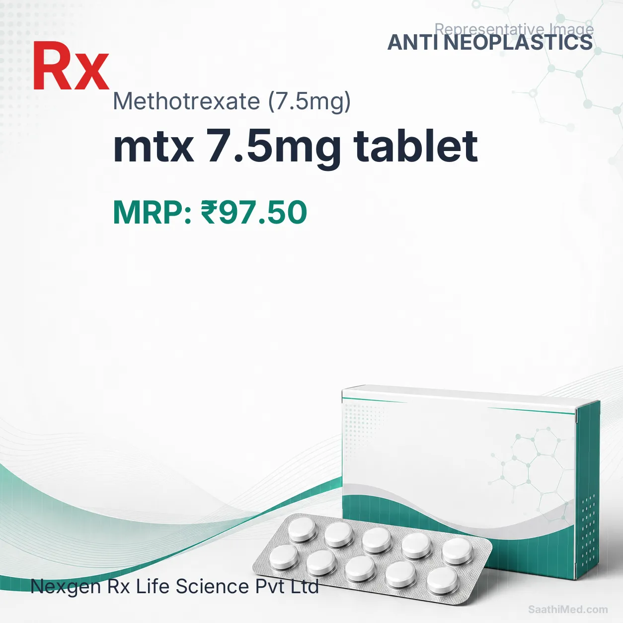 mtx 7.5mg tablet Allopathy (Methotrexate (7.5mg)) - Uses in Hindi, Side Effects, Substitutes & Price in India