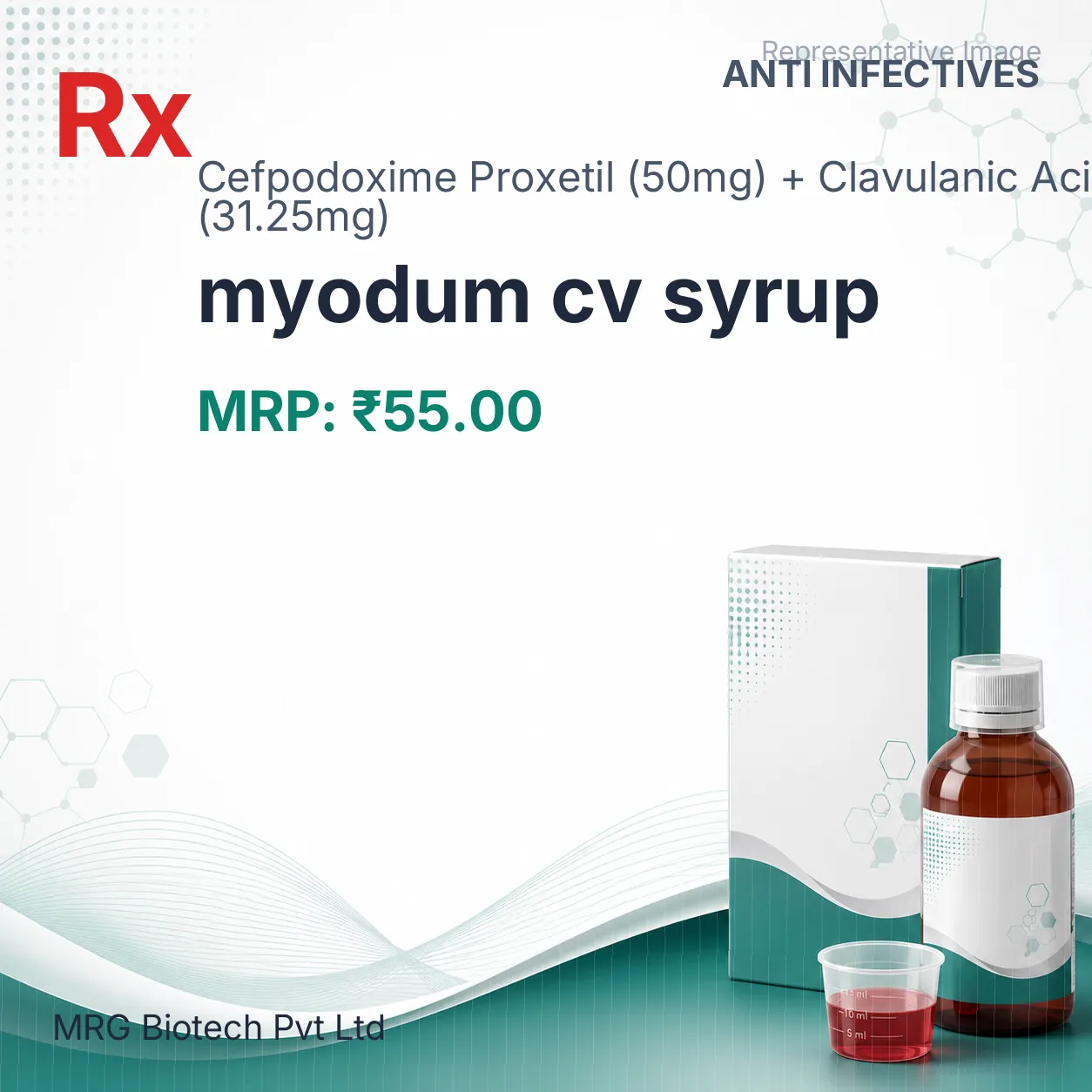 myodum cv syrup Allopathy (Cefpodoxime Proxetil (50mg)) - Uses in Hindi, Side Effects, Substitutes & Price in India