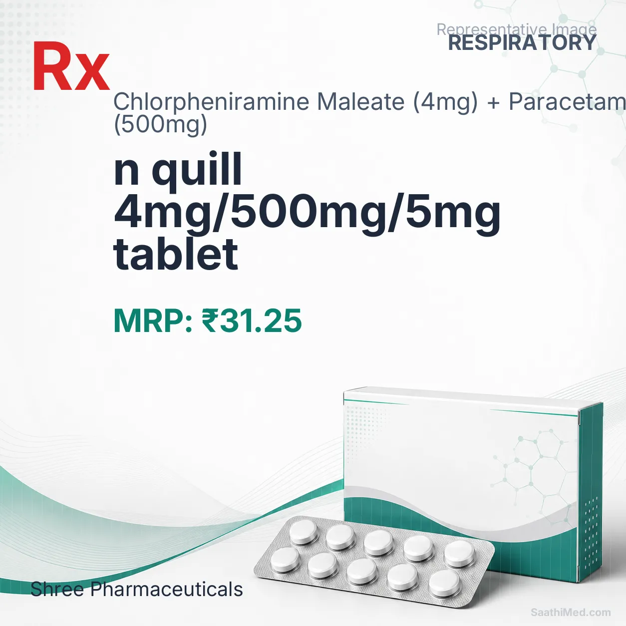 n quill 4mg/500mg/5mg tablet Allopathy (Chlorpheniramine Maleate (4mg)) - Uses in Hindi, Side Effects, Substitutes & Price in India