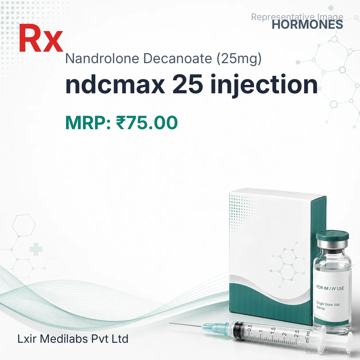 ndcmax 25 injection Allopathy (Nandrolone Decanoate (25mg)) - Uses in Hindi, Side Effects, Substitutes & Price in India