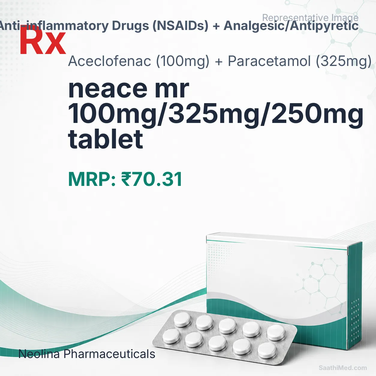 neace mr 100mg/325mg/250mg tablet Allopathy (Aceclofenac (100mg)) - Uses in Hindi, Side Effects, Substitutes & Price in India
