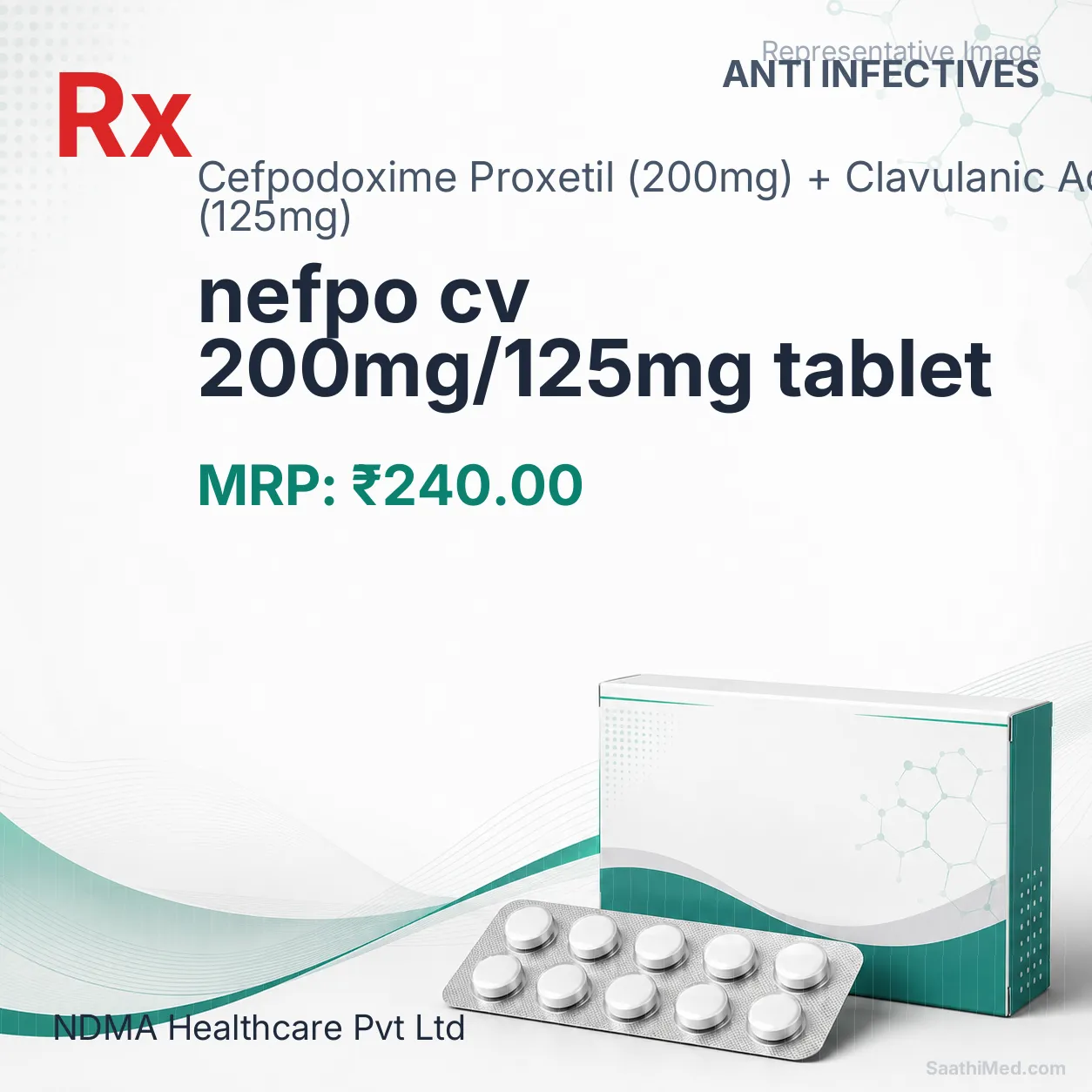 nefpo cv 200mg/125mg tablet Allopathy (Cefpodoxime Proxetil (200mg)) - Uses in Hindi, Side Effects, Substitutes & Price in India