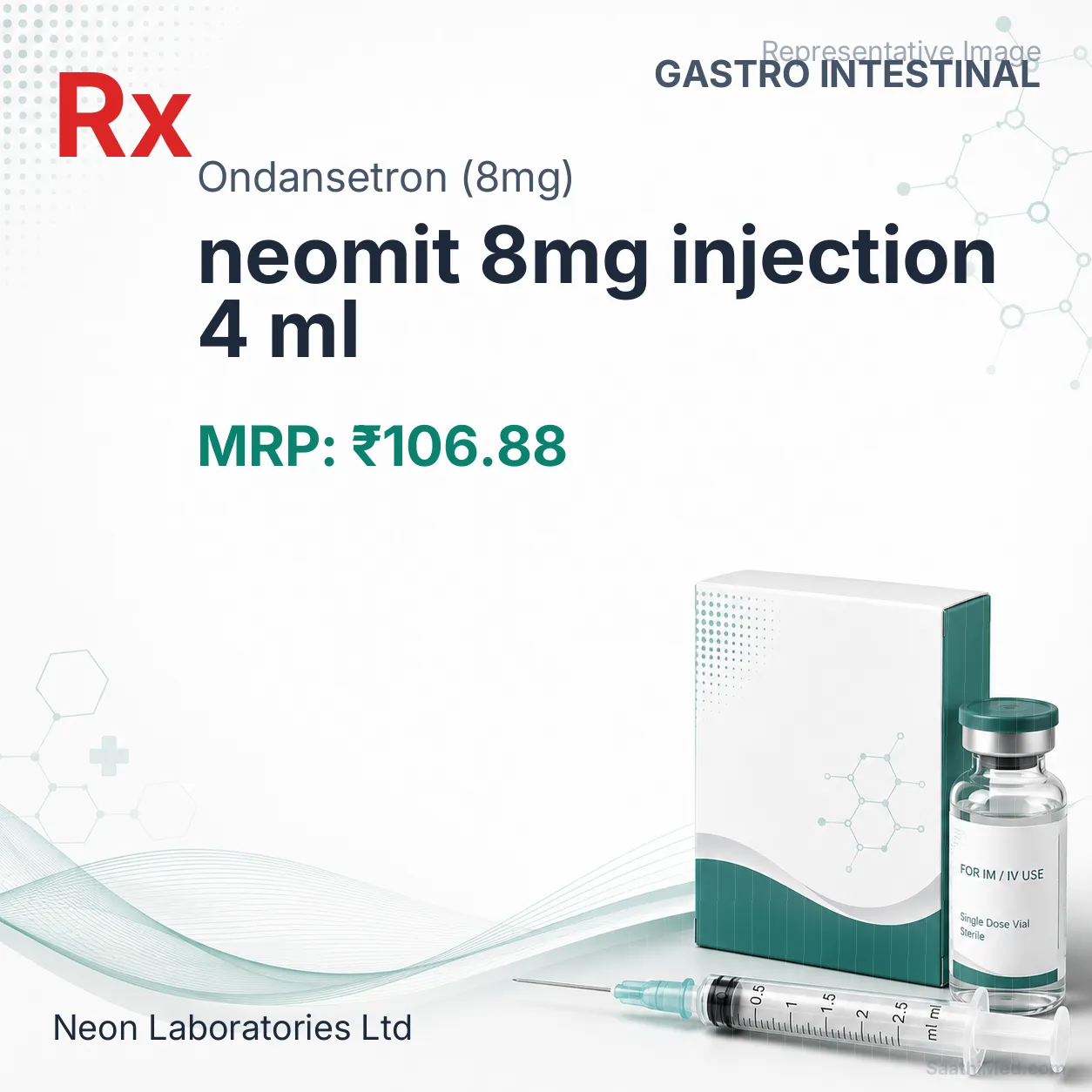neomit 8mg injection 4 ml Allopathy (Ondansetron (8mg)) - Uses in Hindi, Side Effects, Substitutes & Price in India