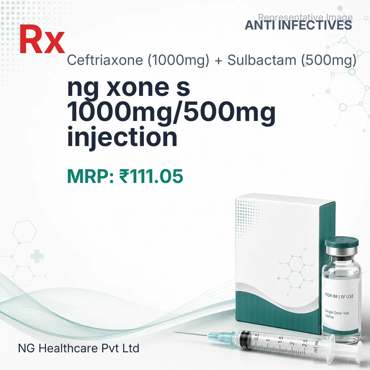 ng xone s 1000mg/500mg injection Allopathy (Ceftriaxone (1000mg)) - Uses in Hindi, Side Effects, Substitutes & Price in India
