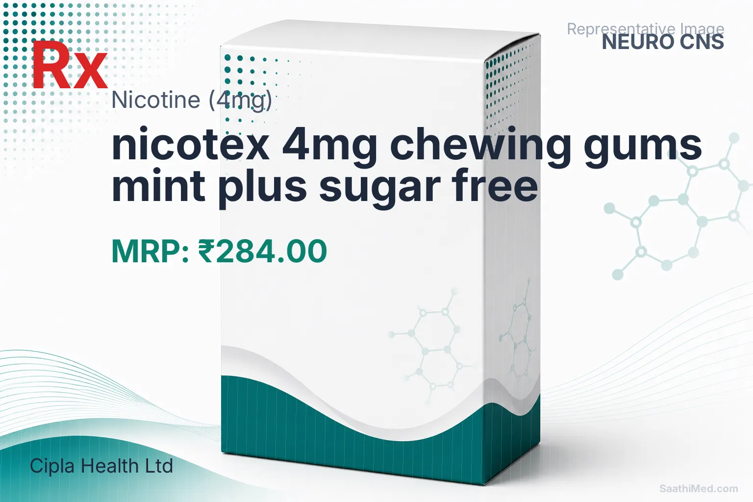 nicotex 4mg chewing gums mint plus sugar free Allopathy (Nicotine (4mg)) - Uses in Hindi, Side Effects, Substitutes & Price in India