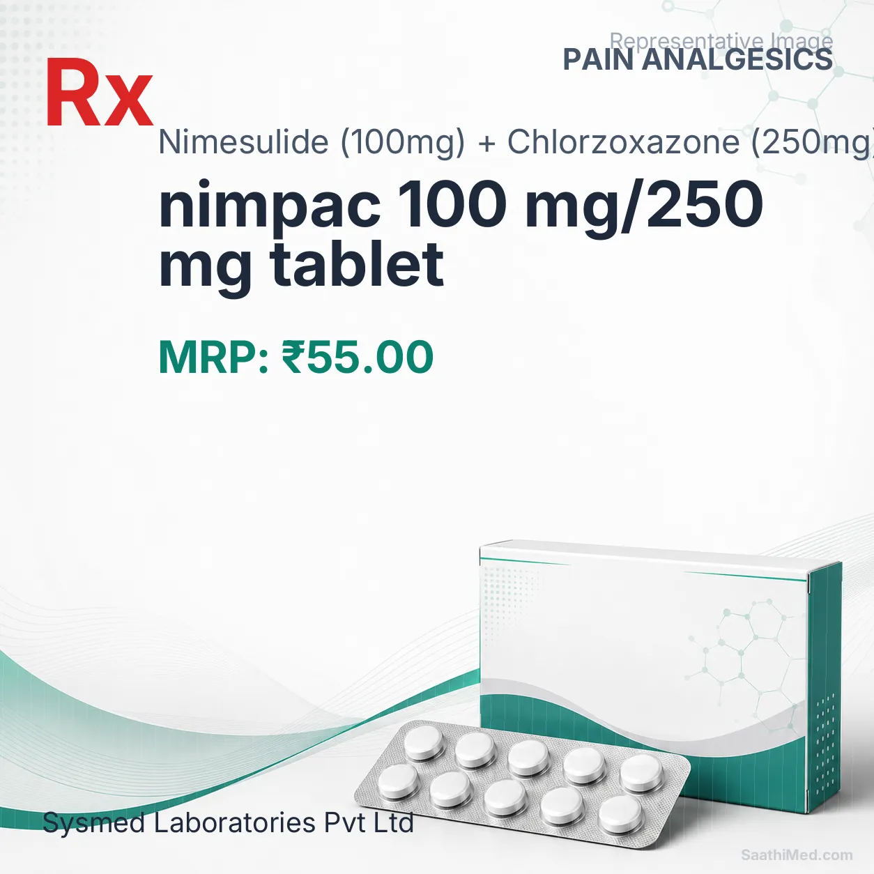 nimpac 100 mg/250 mg tablet Allopathy (Nimesulide (100mg)) - Uses in Hindi, Side Effects, Substitutes & Price in India