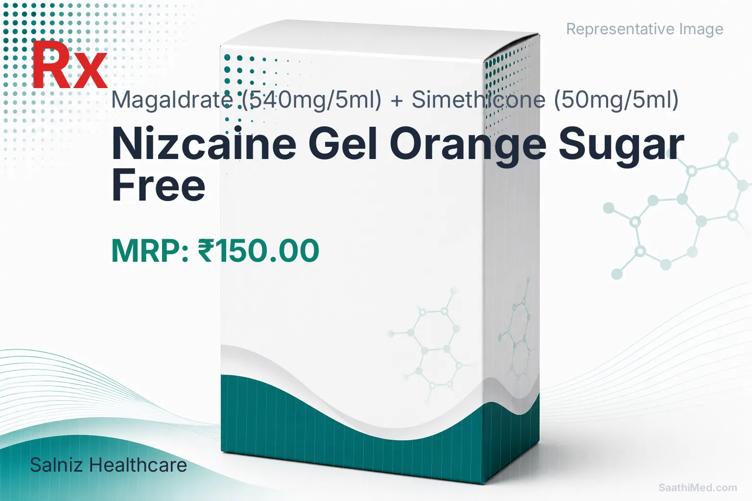 Nizcaine Gel Orange Sugar Free Allopathy (Magaldrate (540mg/5ml)) - Uses in Hindi, Side Effects, Substitutes & Price in India