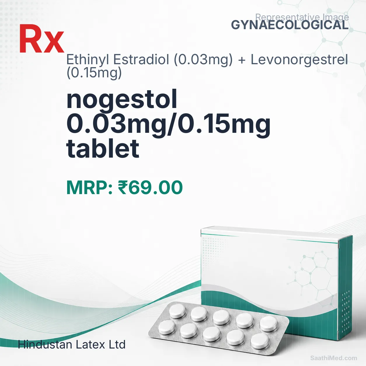 nogestol 0.03mg/0.15mg tablet Allopathy (Ethinyl Estradiol (0.03mg)) - Uses in Hindi, Side Effects, Substitutes & Price in India