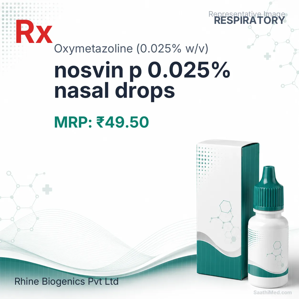 nosvin p 0.025% nasal drops Allopathy (Oxymetazoline (0.025% w/v)) - Uses in Hindi, Side Effects, Substitutes & Price in India
