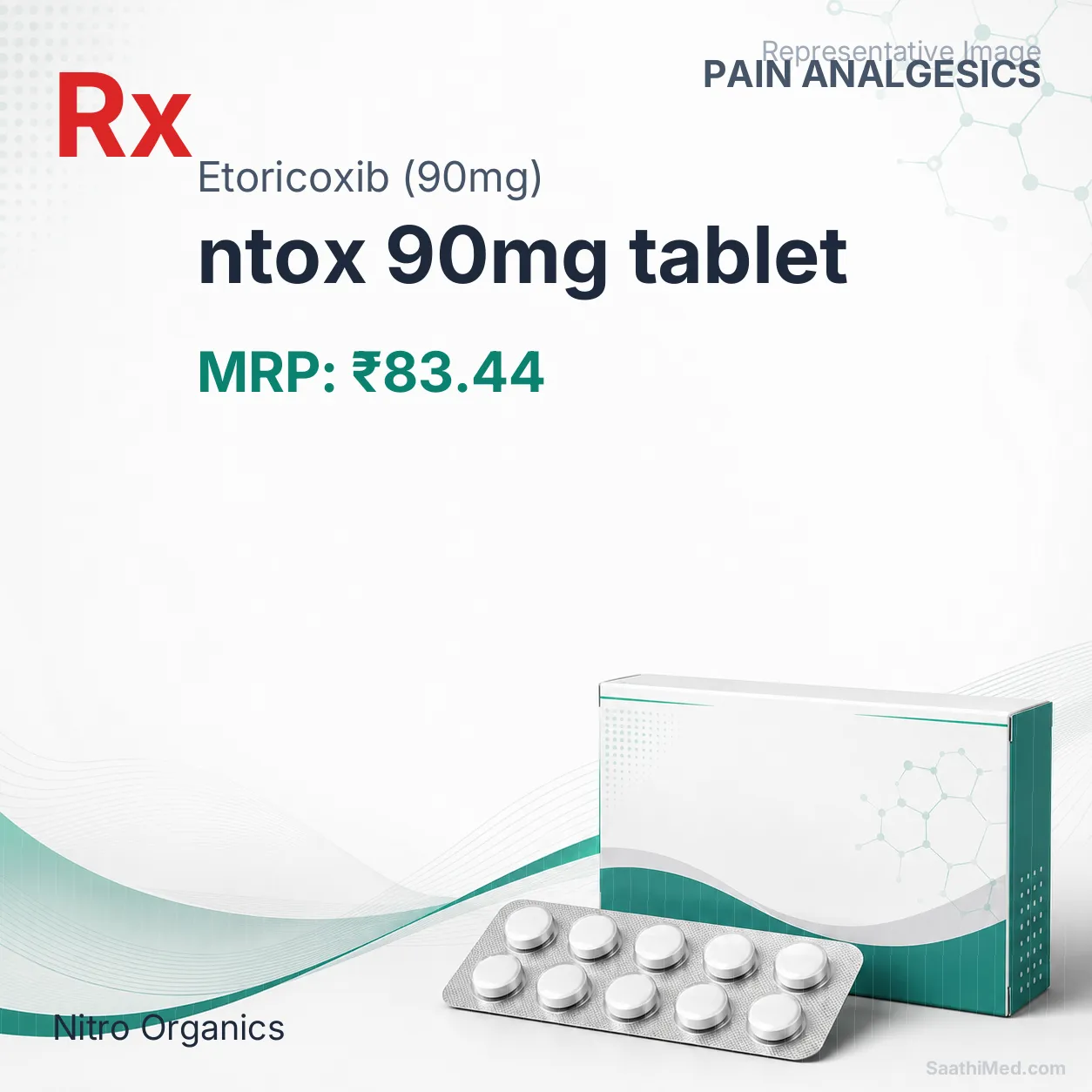 ntox 90mg tablet Allopathy (Etoricoxib (90mg)) - Uses in Hindi, Side Effects, Substitutes & Price in India