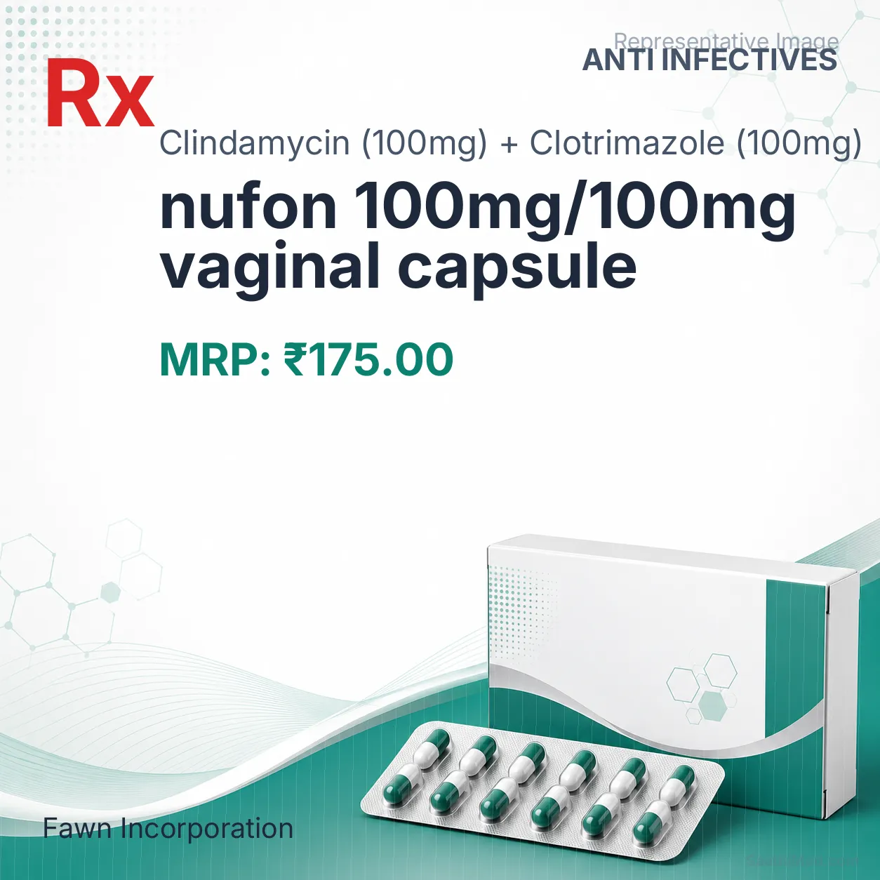 nufon 100mg/100mg vaginal capsule Allopathy (Clindamycin (100mg)) - Uses in Hindi, Side Effects, Substitutes & Price in India