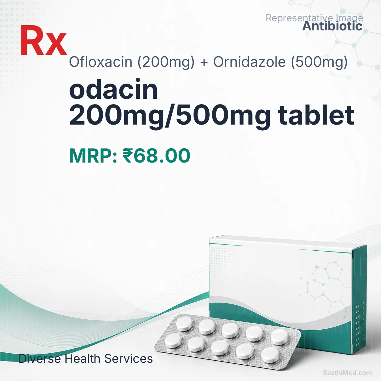 odacin 200mg/500mg tablet Allopathy (Ofloxacin (200mg)) - Uses in Hindi, Side Effects, Substitutes & Price in India