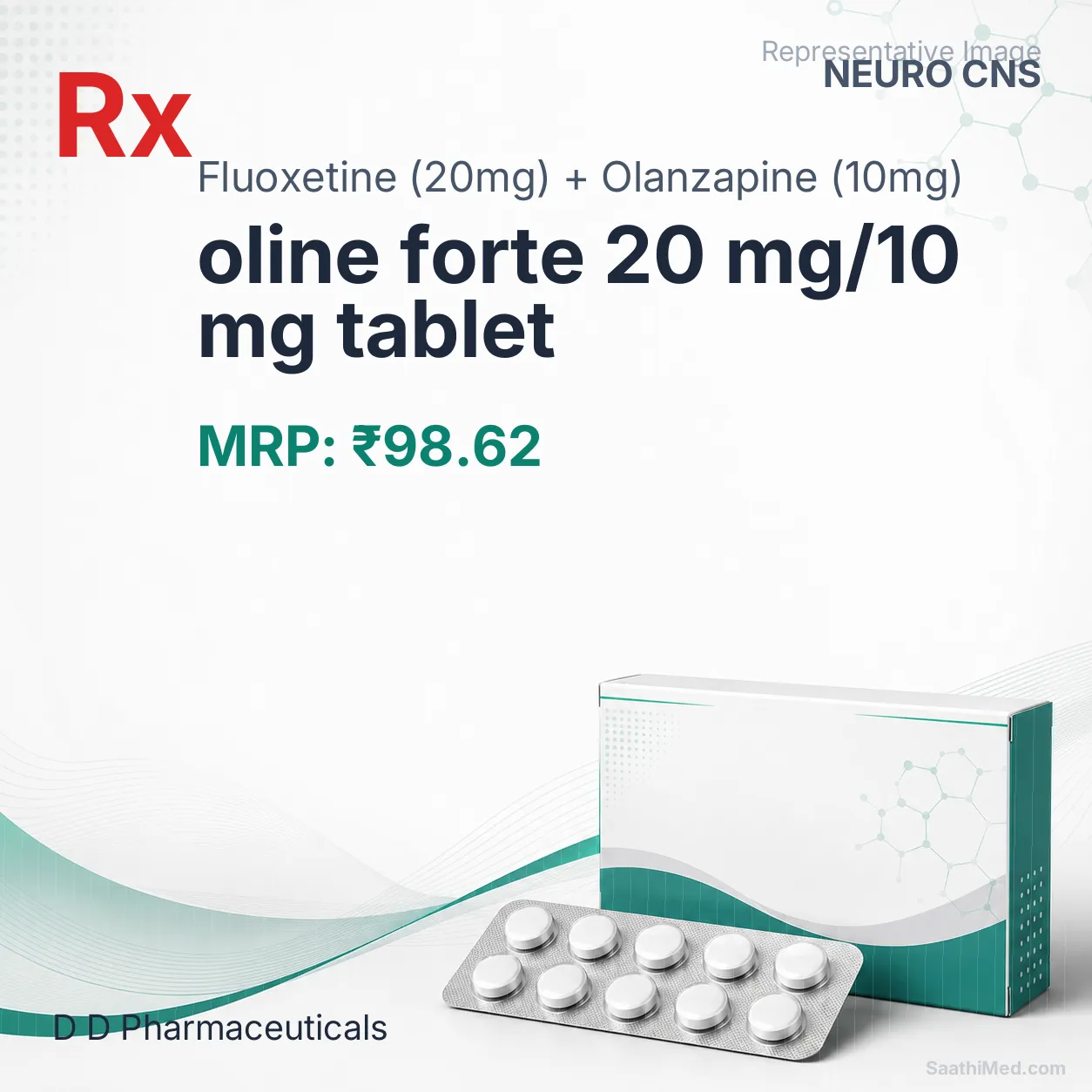 oline forte 20 mg/10 mg tablet Allopathy (Fluoxetine (20mg)) - Uses in Hindi, Side Effects, Substitutes & Price in India
