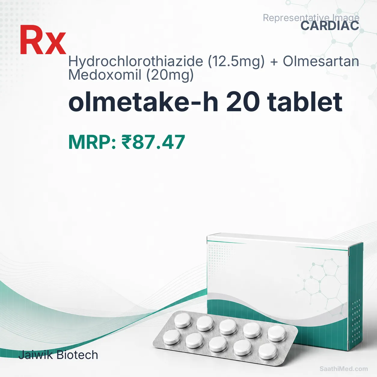 olmetake-h 20 tablet Allopathy (Hydrochlorothiazide (12.5mg)) - Uses in Hindi, Side Effects, Substitutes & Price in India