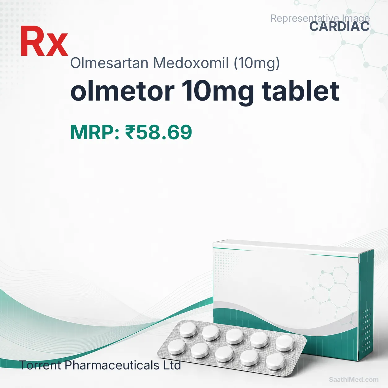 olmetor 10mg tablet Allopathy (Olmesartan Medoxomil (10mg)) - Uses in Hindi, Side Effects, Substitutes & Price in India