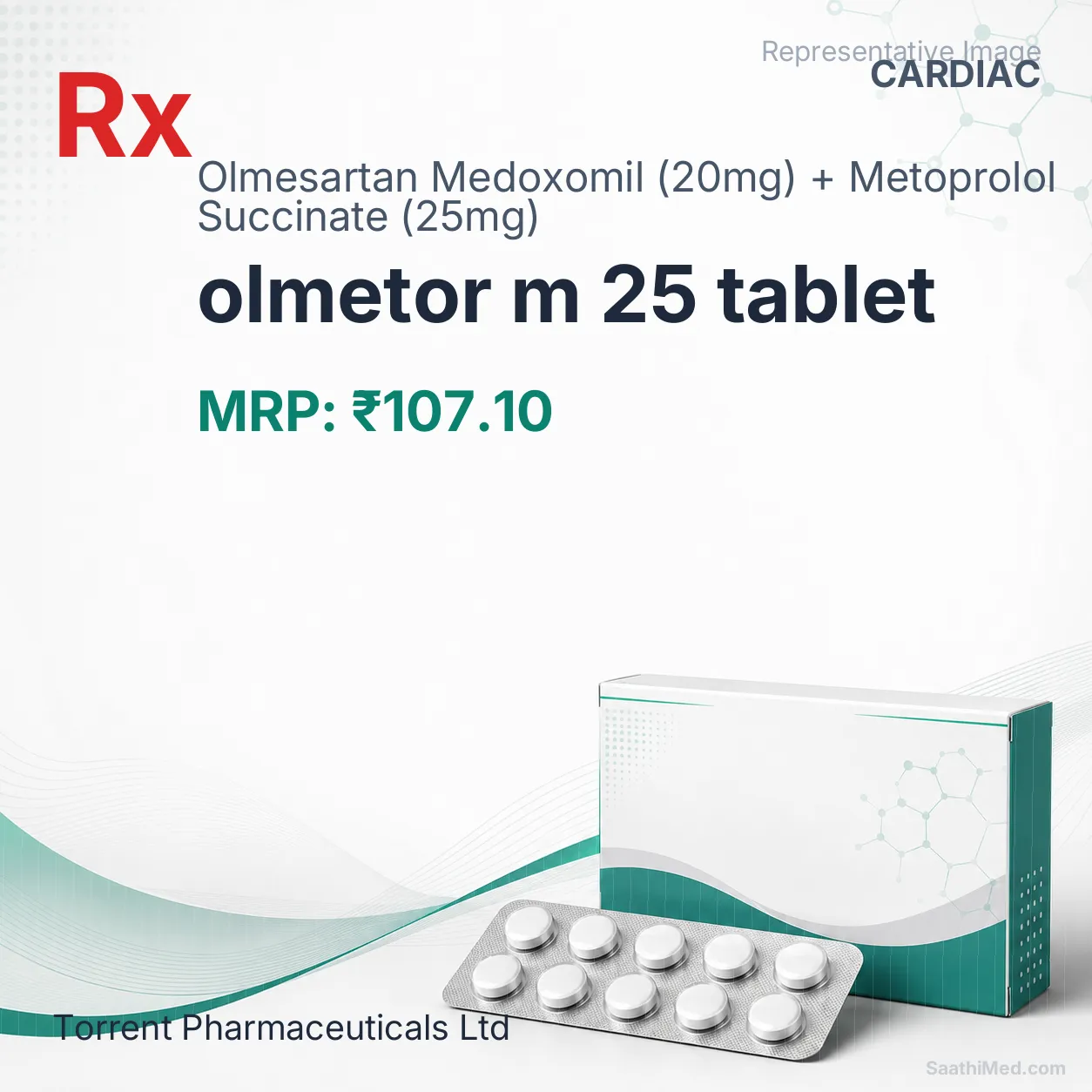 olmetor m 25 tablet Allopathy (Olmesartan Medoxomil (20mg)) - Uses in Hindi, Side Effects, Substitutes & Price in India