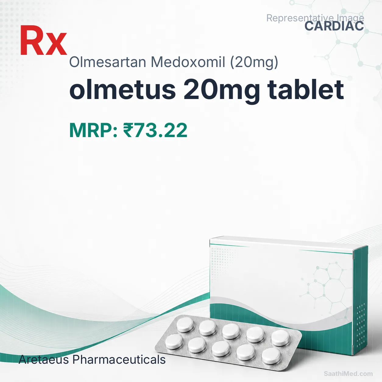 olmetus 20mg tablet Allopathy (Olmesartan Medoxomil (20mg)) - Uses in Hindi, Side Effects, Substitutes & Price in India