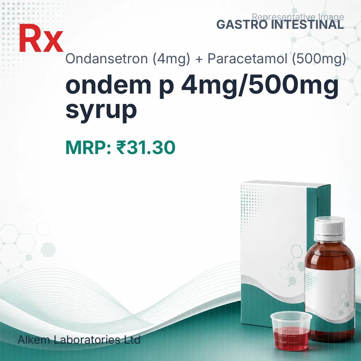 ondem p 4mg/500mg syrup Allopathy (Ondansetron (4mg)) - Uses in Hindi, Side Effects, Substitutes & Price in India