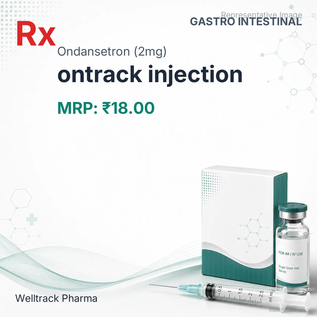 ontrack injection Allopathy (Ondansetron (2mg)) - Uses in Hindi, Side Effects, Substitutes & Price in India