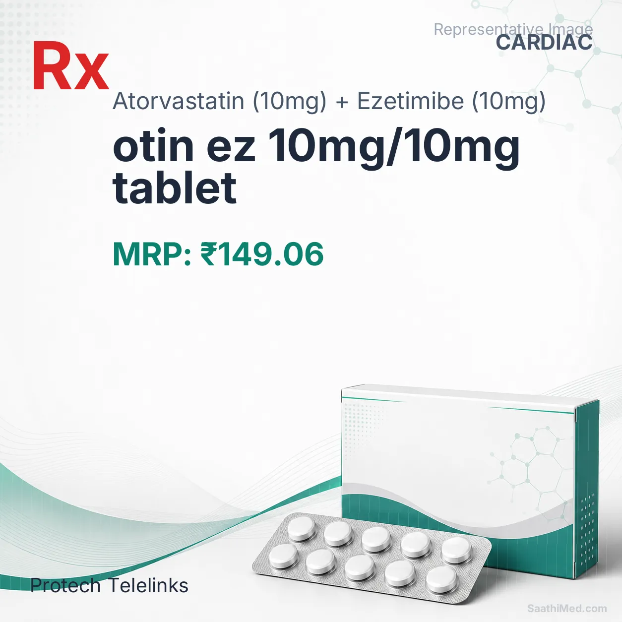 otin ez 10mg/10mg tablet Allopathy (Atorvastatin (10mg)) - Uses in Hindi, Side Effects, Substitutes & Price in India