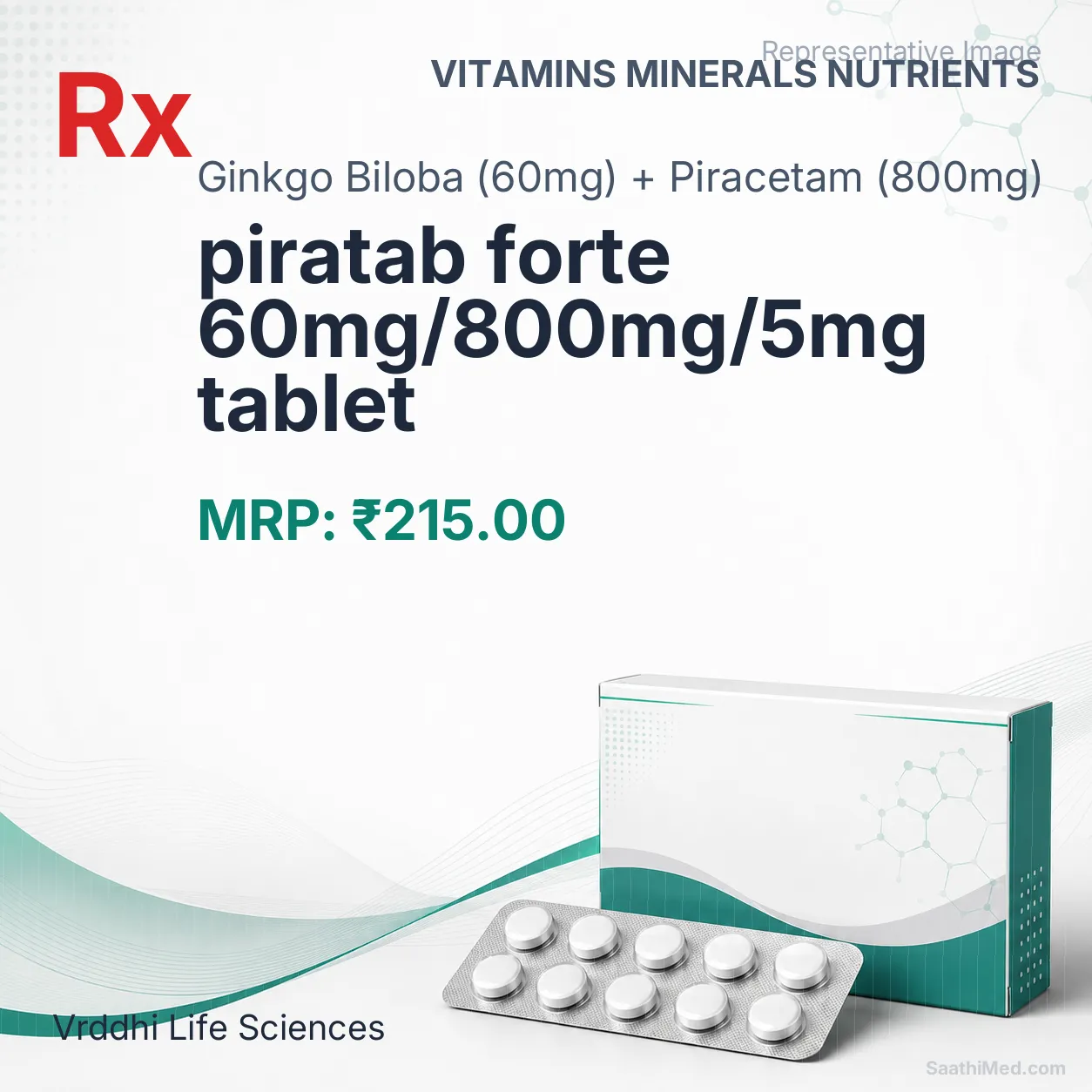 piratab forte 60mg/800mg/5mg tablet Allopathy (Ginkgo Biloba (60mg)) - Uses in Hindi, Side Effects, Substitutes & Price in India