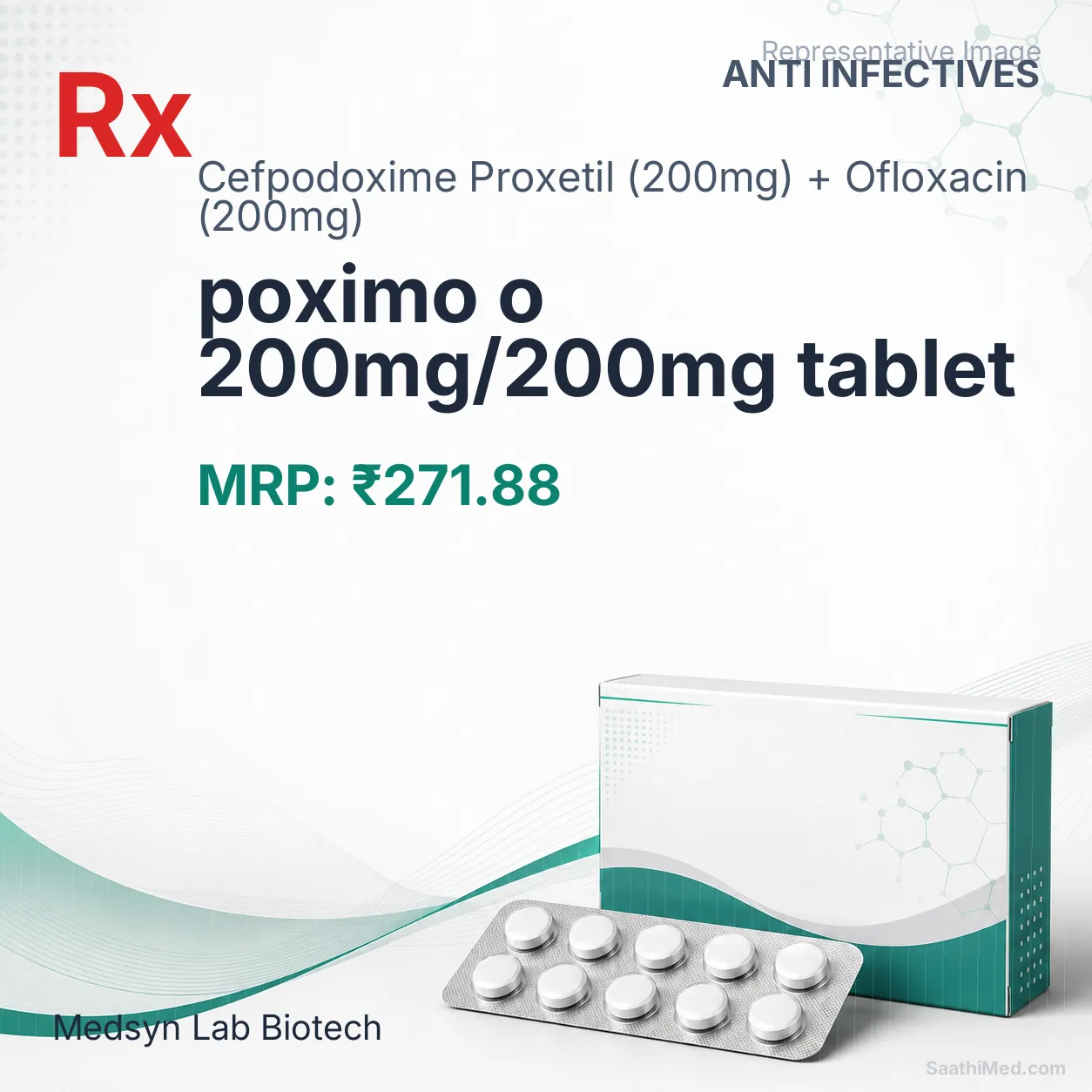 poximo o 200mg/200mg tablet Allopathy (Cefpodoxime Proxetil (200mg)) - Uses in Hindi, Side Effects, Substitutes & Price in India