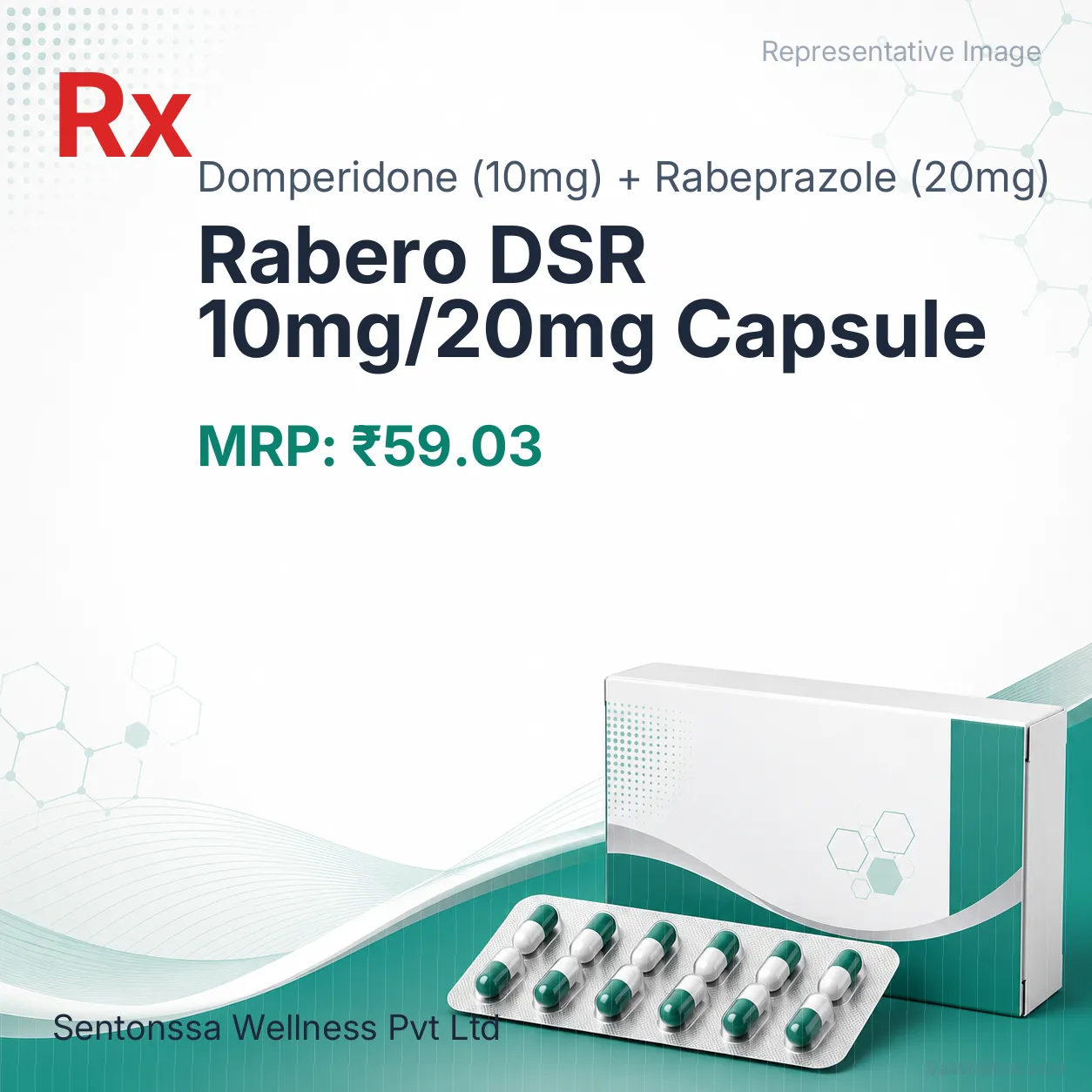 Rabero DSR 10mg/20mg Capsule Allopathy (Domperidone (10mg)) - Uses in Hindi, Side Effects, Substitutes & Price in India