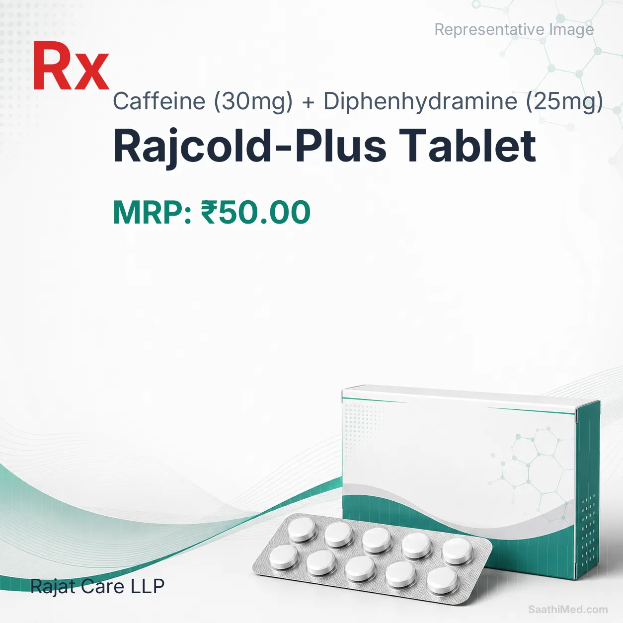 Rajcold-Plus Tablet Allopathy (Caffeine (30mg)) - Uses in Hindi, Side Effects, Substitutes & Price in India
