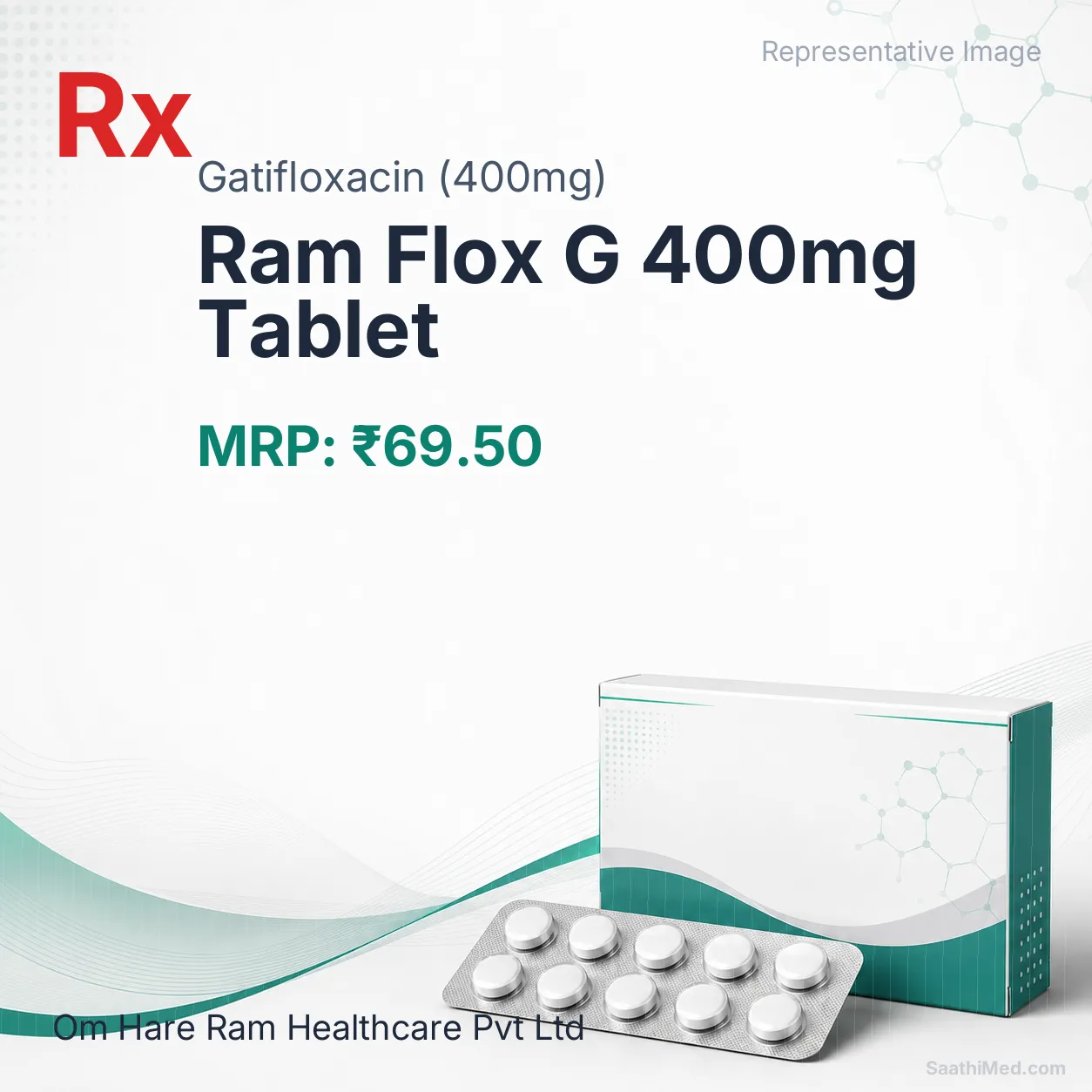 Ram Flox G 400mg Tablet Allopathy (Gatifloxacin (400mg)) - Uses in Hindi, Side Effects, Substitutes & Price in India