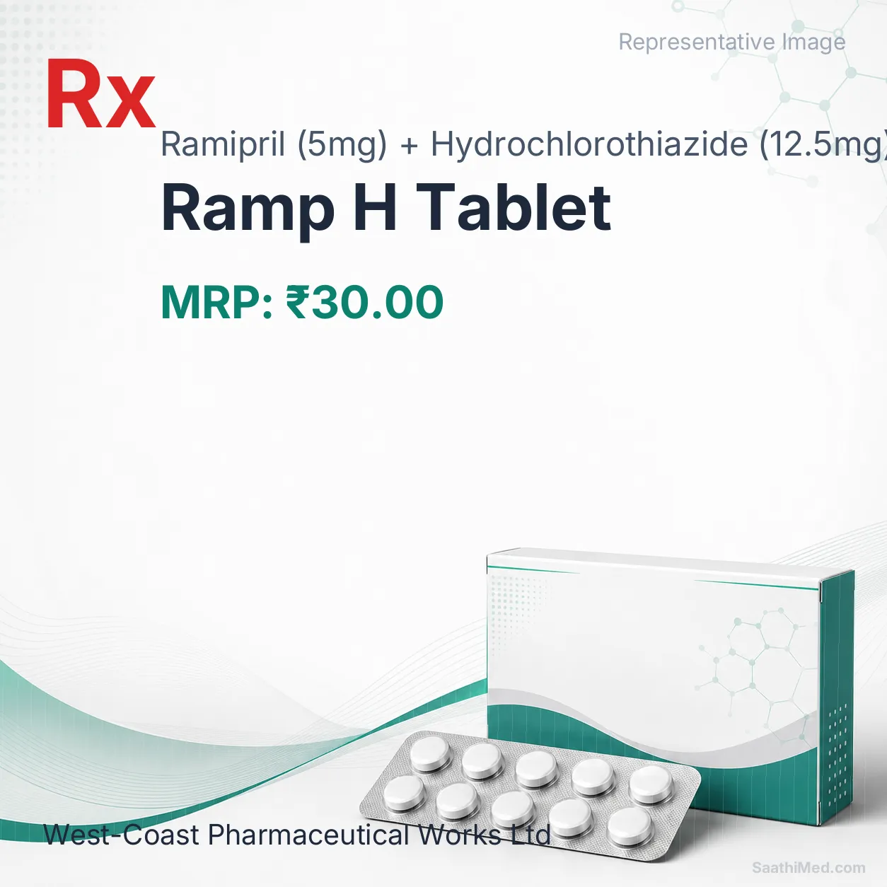 Ramp H Tablet Allopathy (Ramipril (5mg)) - Uses in Hindi, Side Effects, Substitutes & Price in India