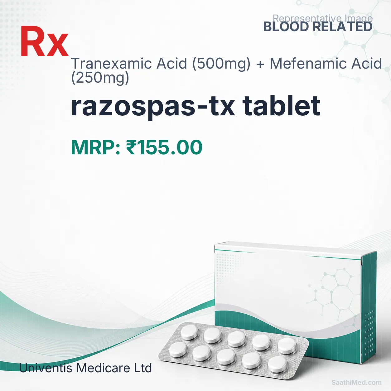 razospas-tx tablet - Tranexamic Acid (500mg) + Mefenamic Acid (250mg) medicine