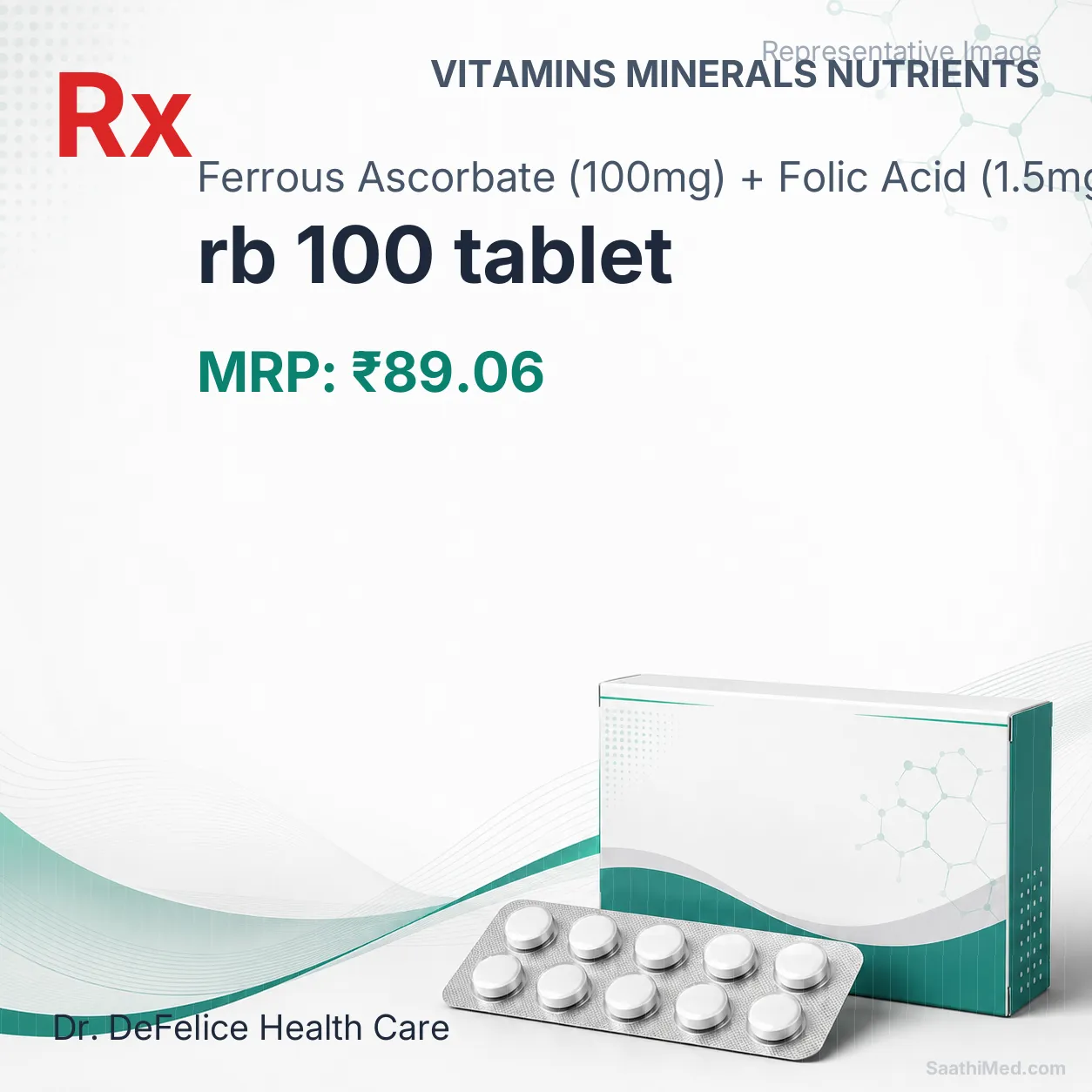 rb 100 tablet Allopathy (Ferrous Ascorbate (100mg)) - Uses in Hindi, Side Effects, Substitutes & Price in India