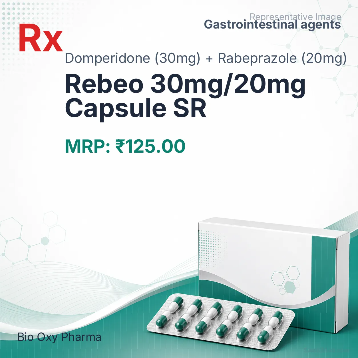 Rebeo 30mg/20mg Capsule SR Allopathy (Domperidone (30mg)) - Uses in Hindi, Side Effects, Substitutes & Price in India
