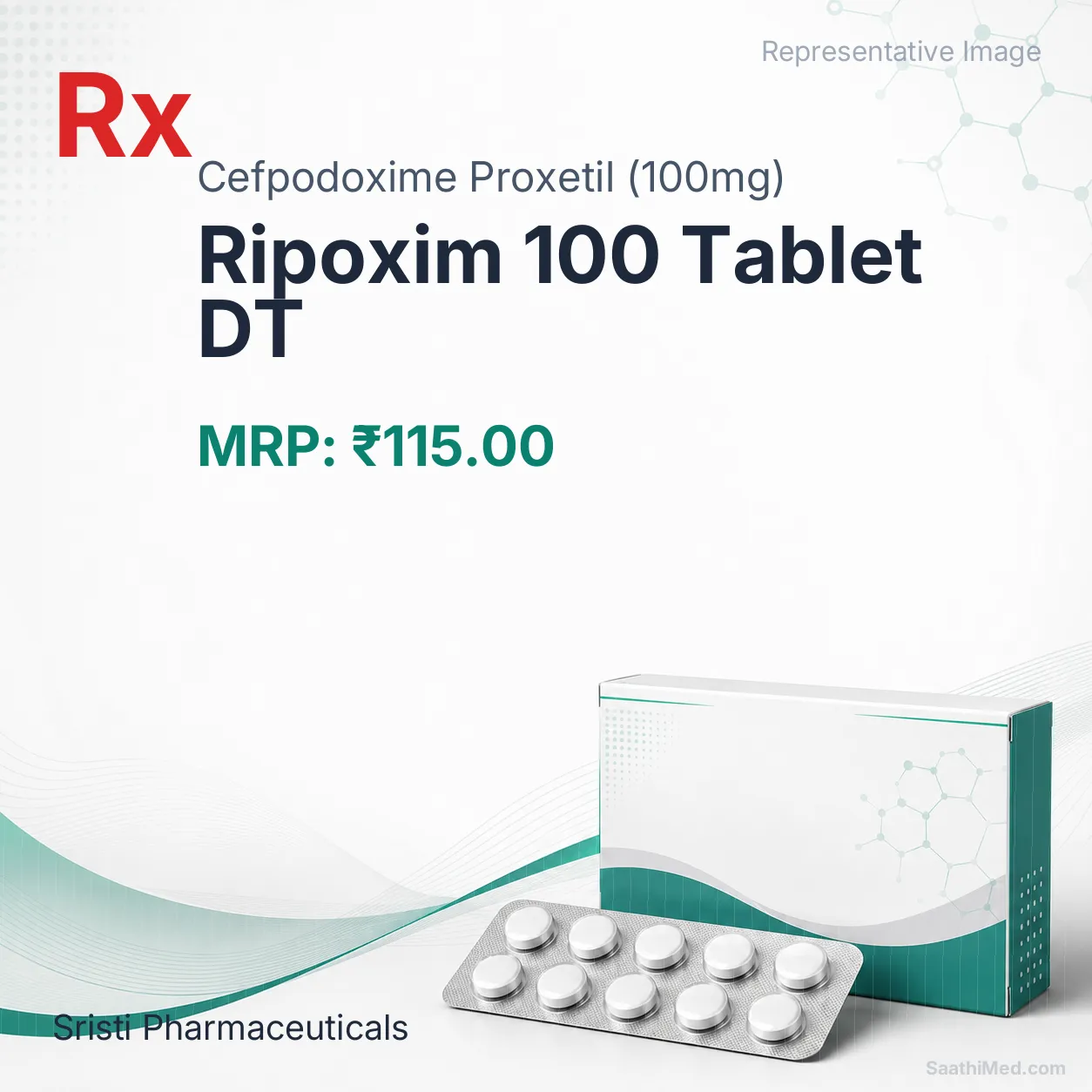 Ripoxim 100 Tablet DT Allopathy (Cefpodoxime Proxetil (100mg)) - Uses in Hindi, Side Effects, Substitutes & Price in India